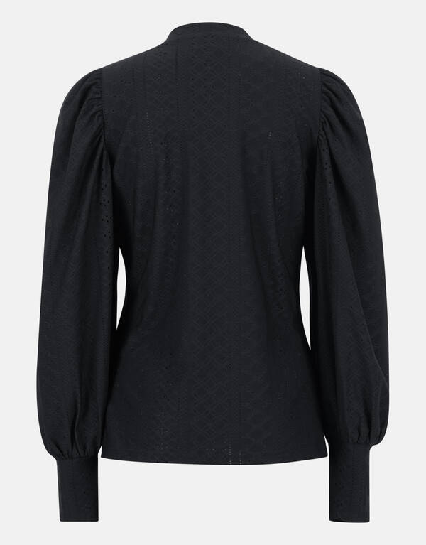 Embroidery Jersey Top Zwart SHOEBY WOMEN