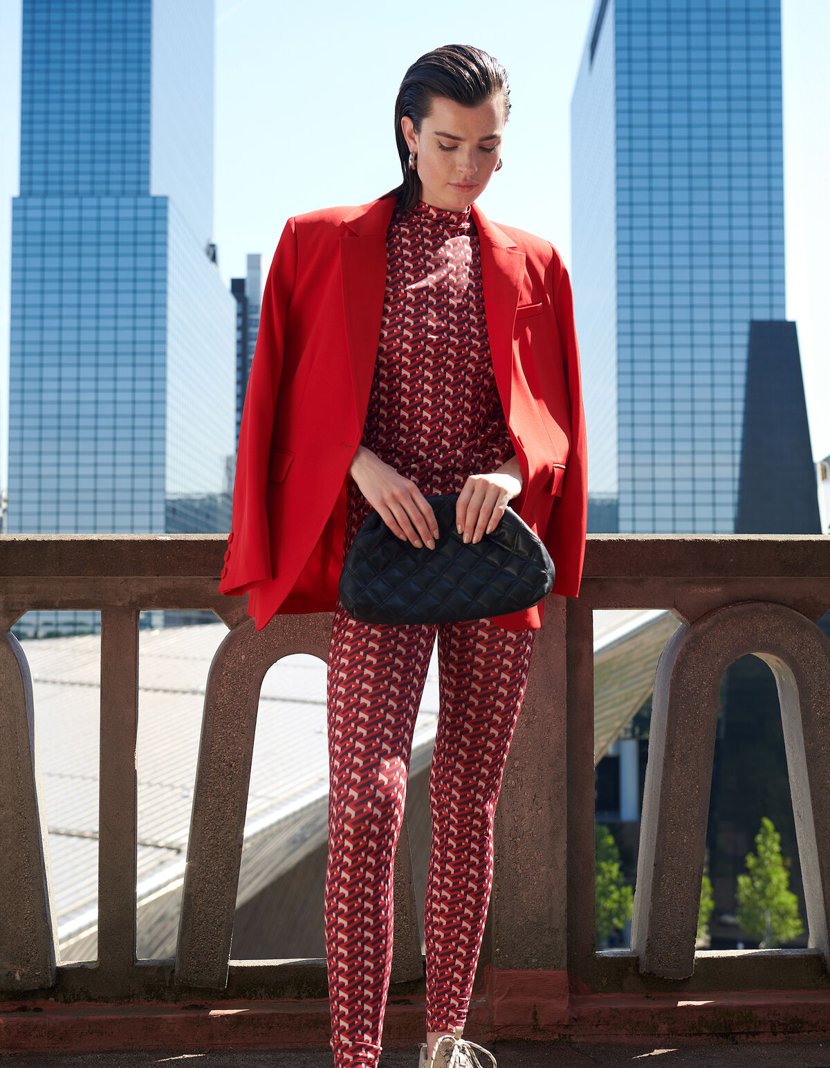 Grafische Travel Top Rood SHOEBY WOMEN