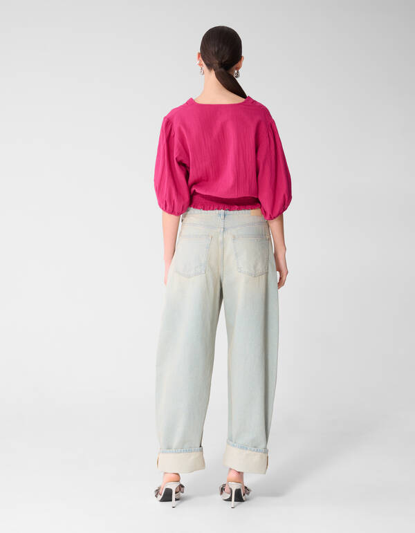 Tape Cropped Top Roze SHOEBY WOMEN