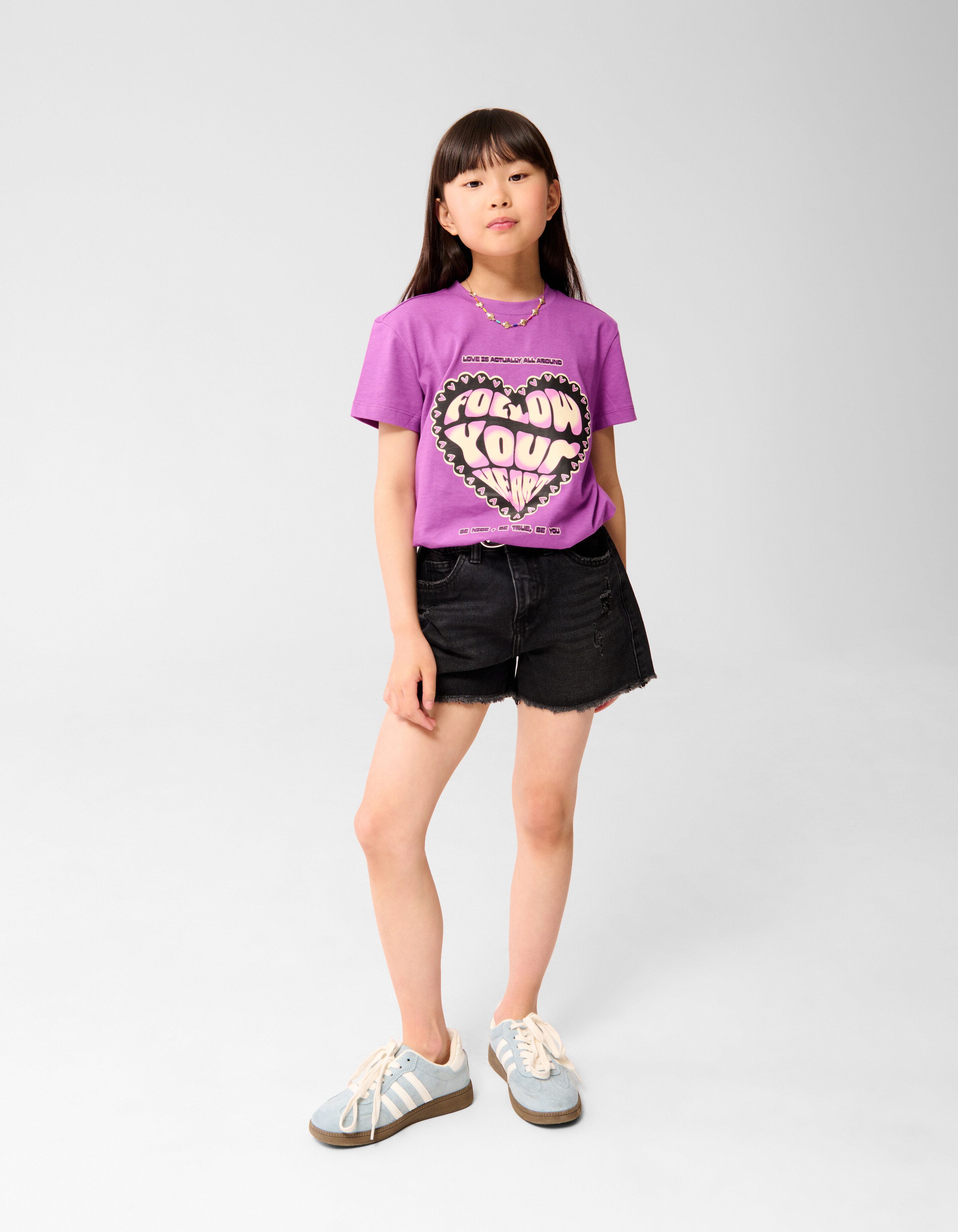 Heart Artwork T-shirt Paars SHOEBY GIRLS