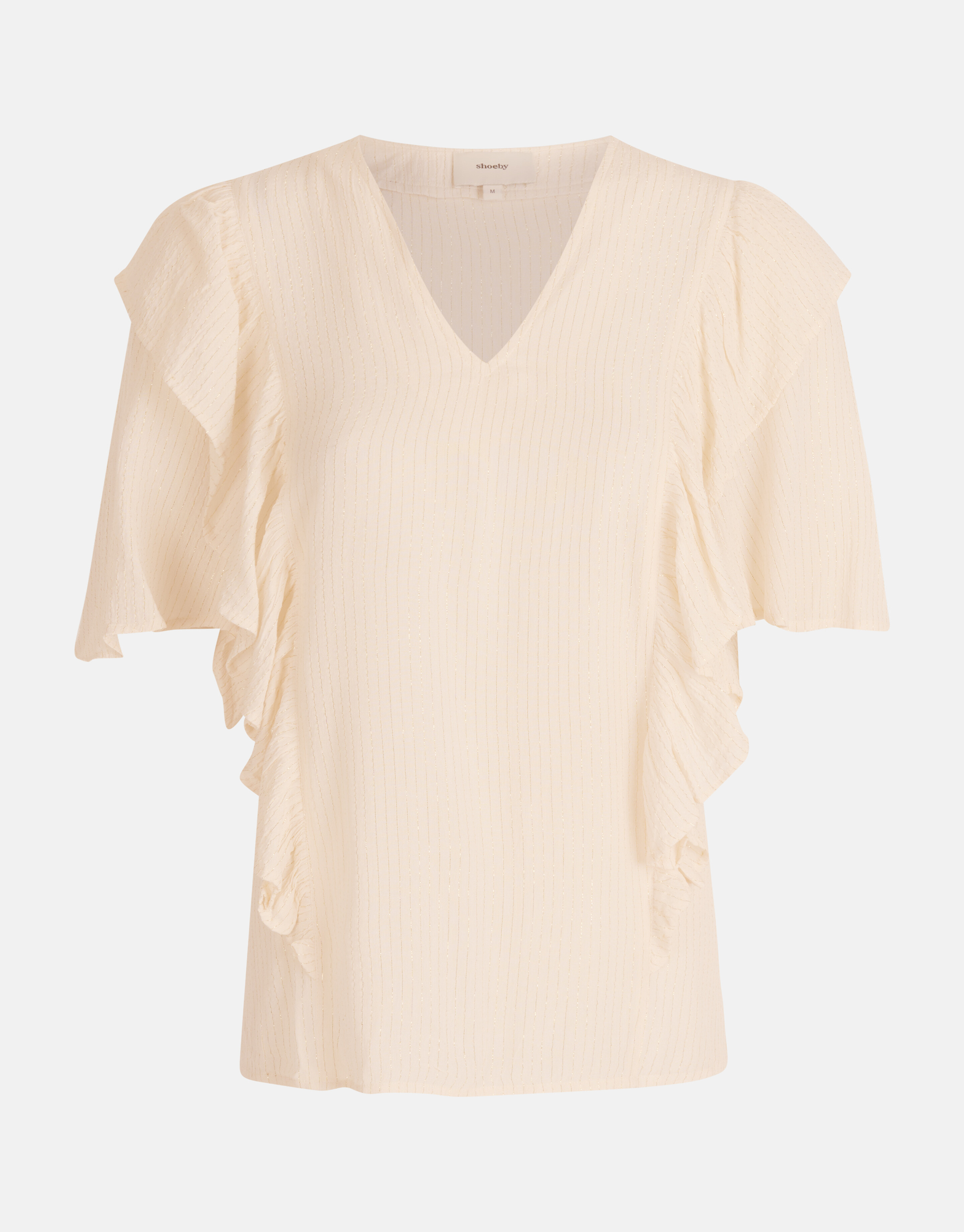 Ruffle Lurex Top Gebroken Wit SHOEBY WOMEN