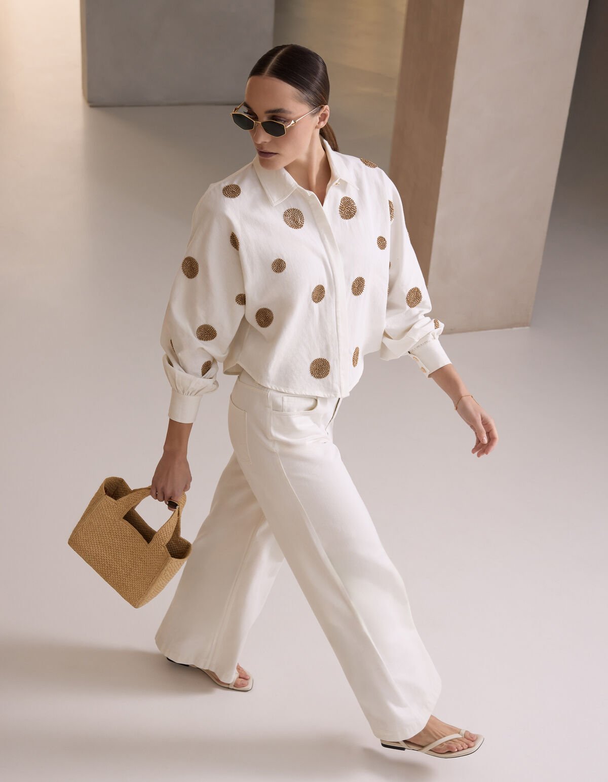 Wide Leg Fit Jeans Wit By Mieke SHOEBY WOMEN