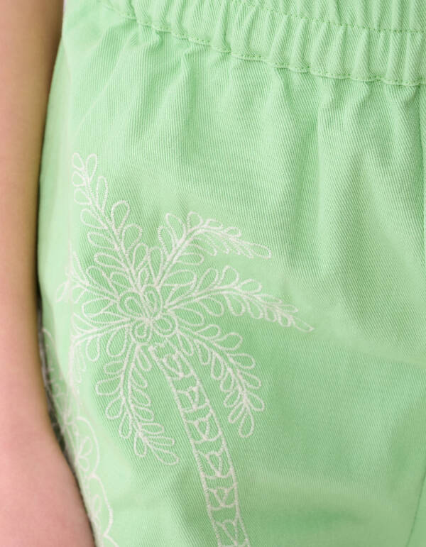 Palm Embroidery Short Lichtgroen SHOEBY GIRLS