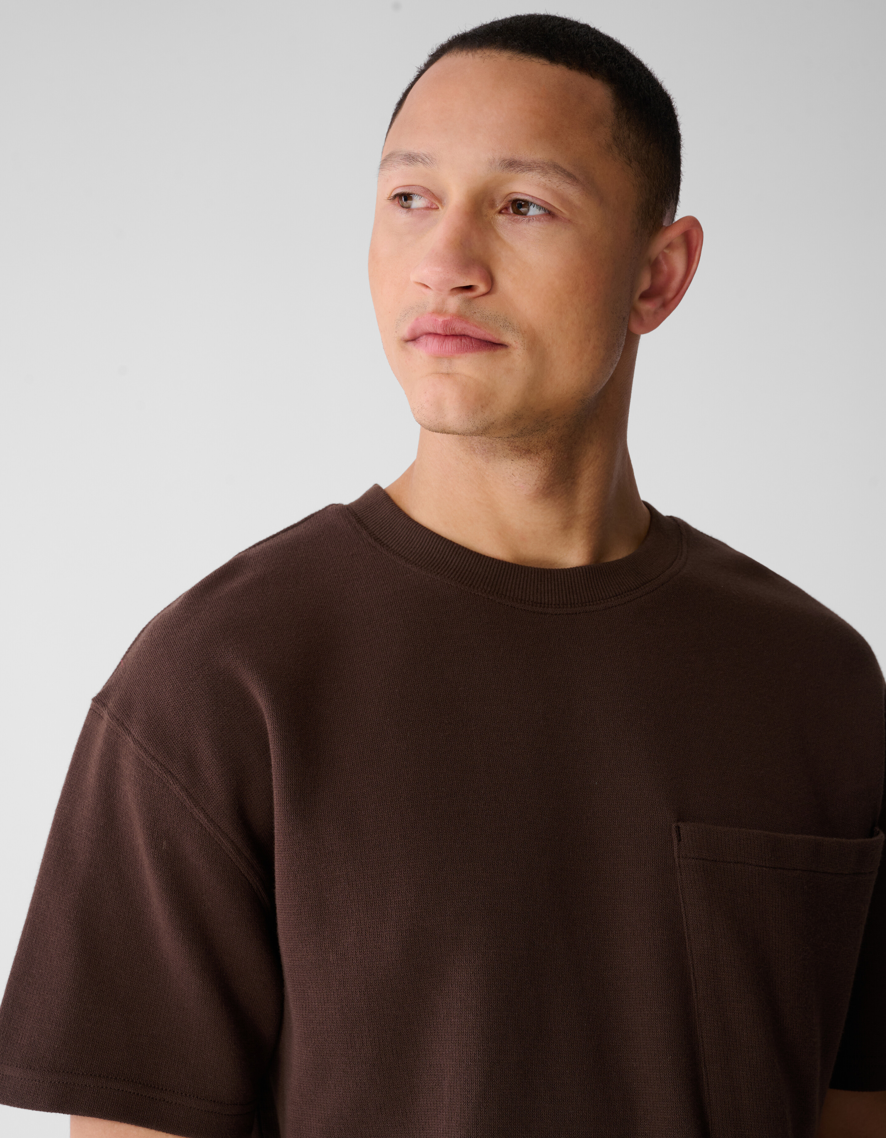 Cord Pocket T-shirt Donkerbruin SHOEBY MEN