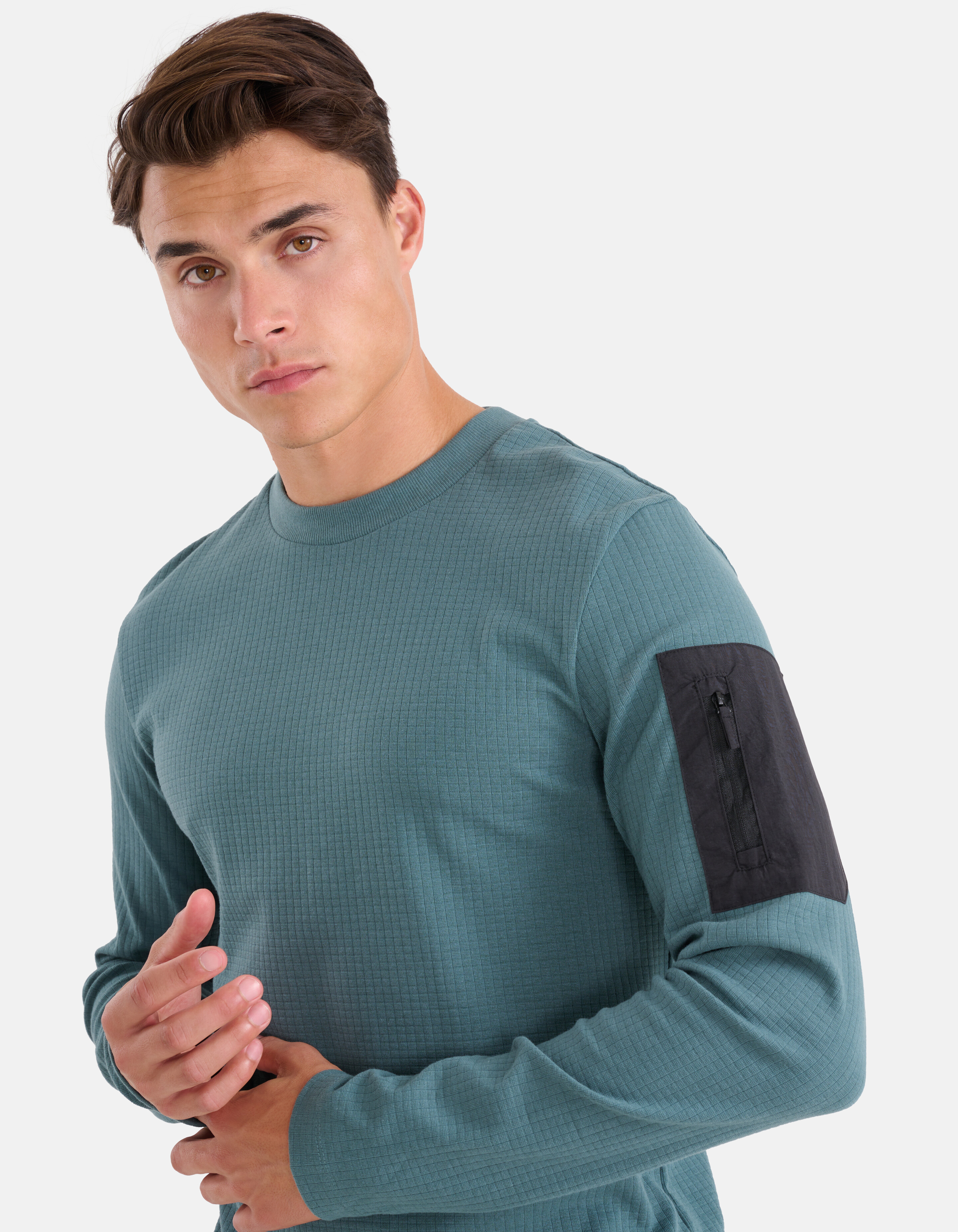 Jersey Structuur Longsleeve Blauw SHOEBY MEN