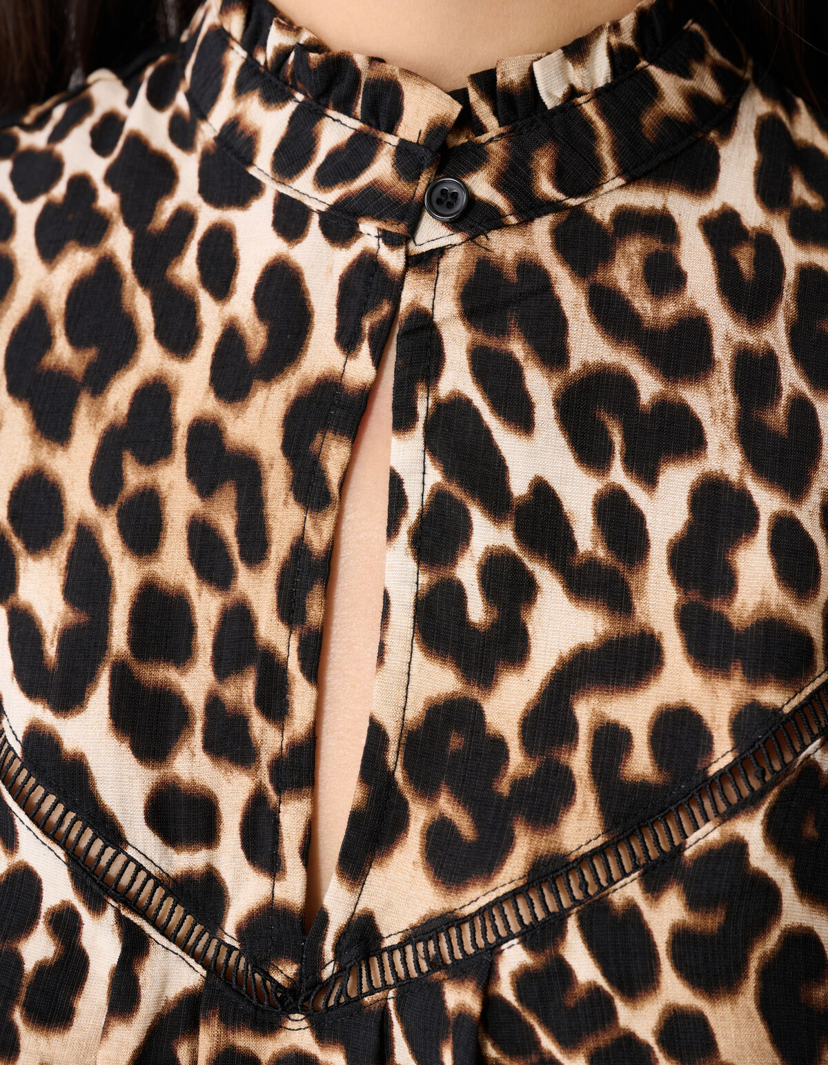 Leopard Ruffle Top Bruin SHOEBY WOMEN