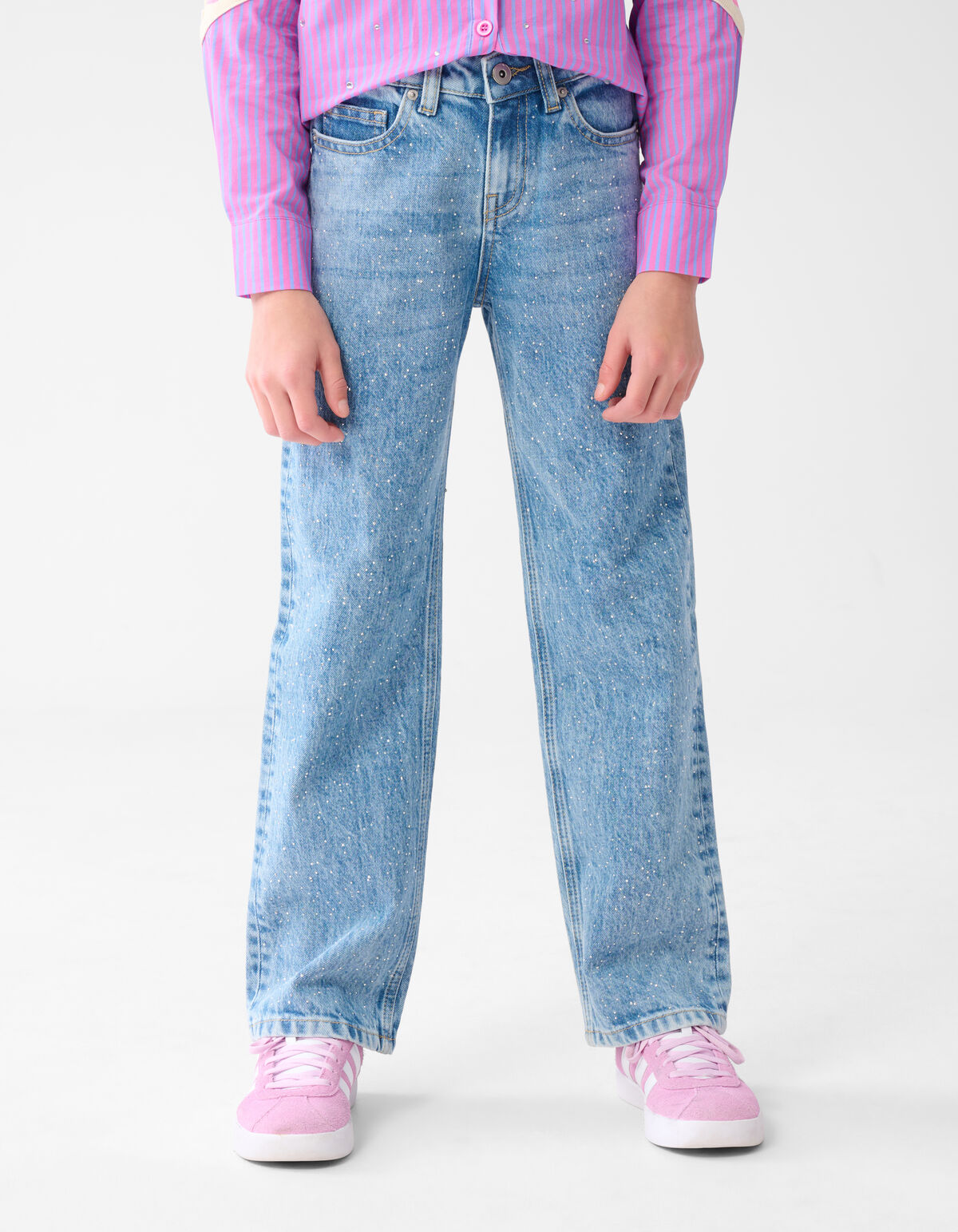 Strass Straight Fit Jeans Blauw SHOEBY GIRLS
