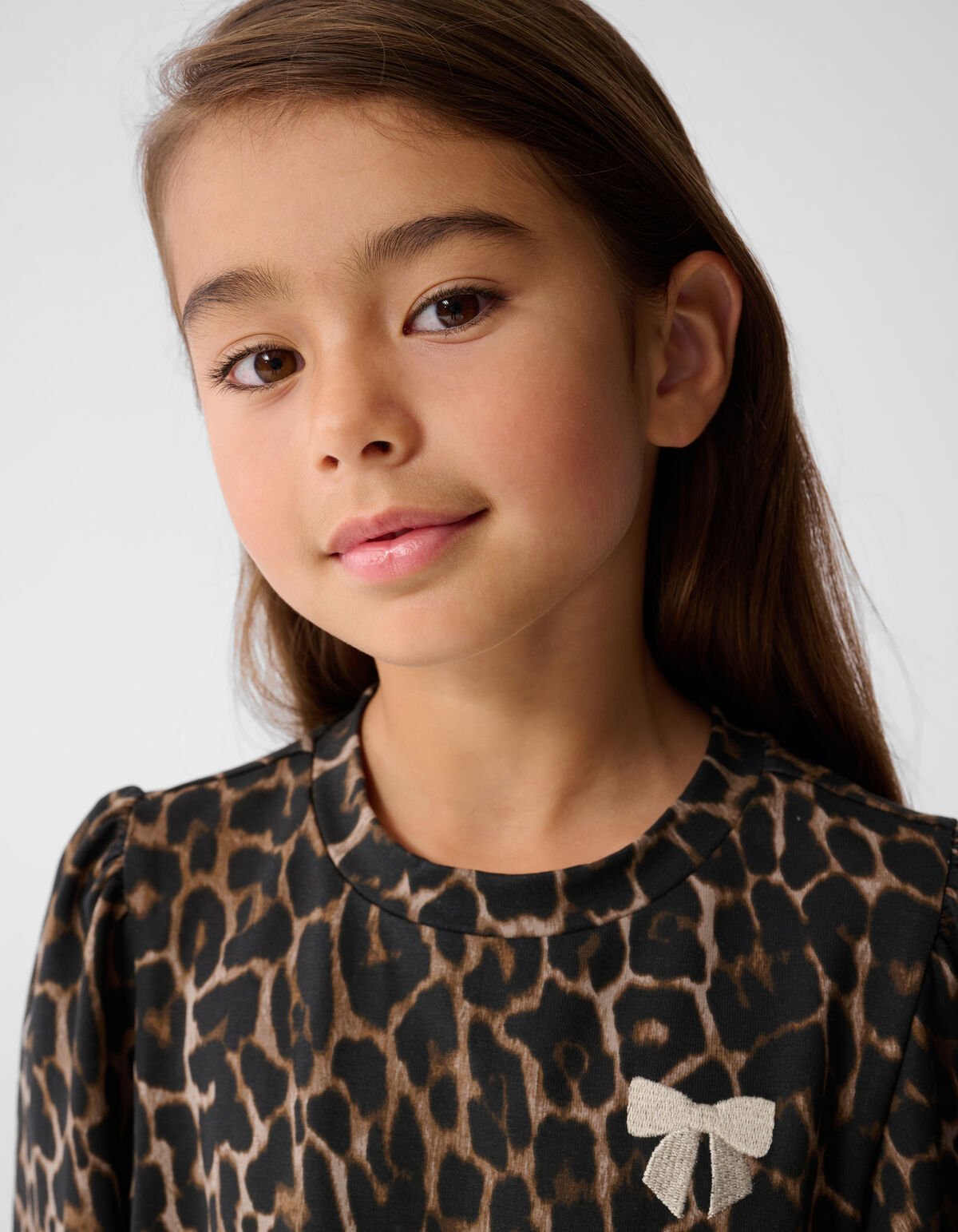 Printed Leopard Jurk Bruin SHOEBY GIRLS