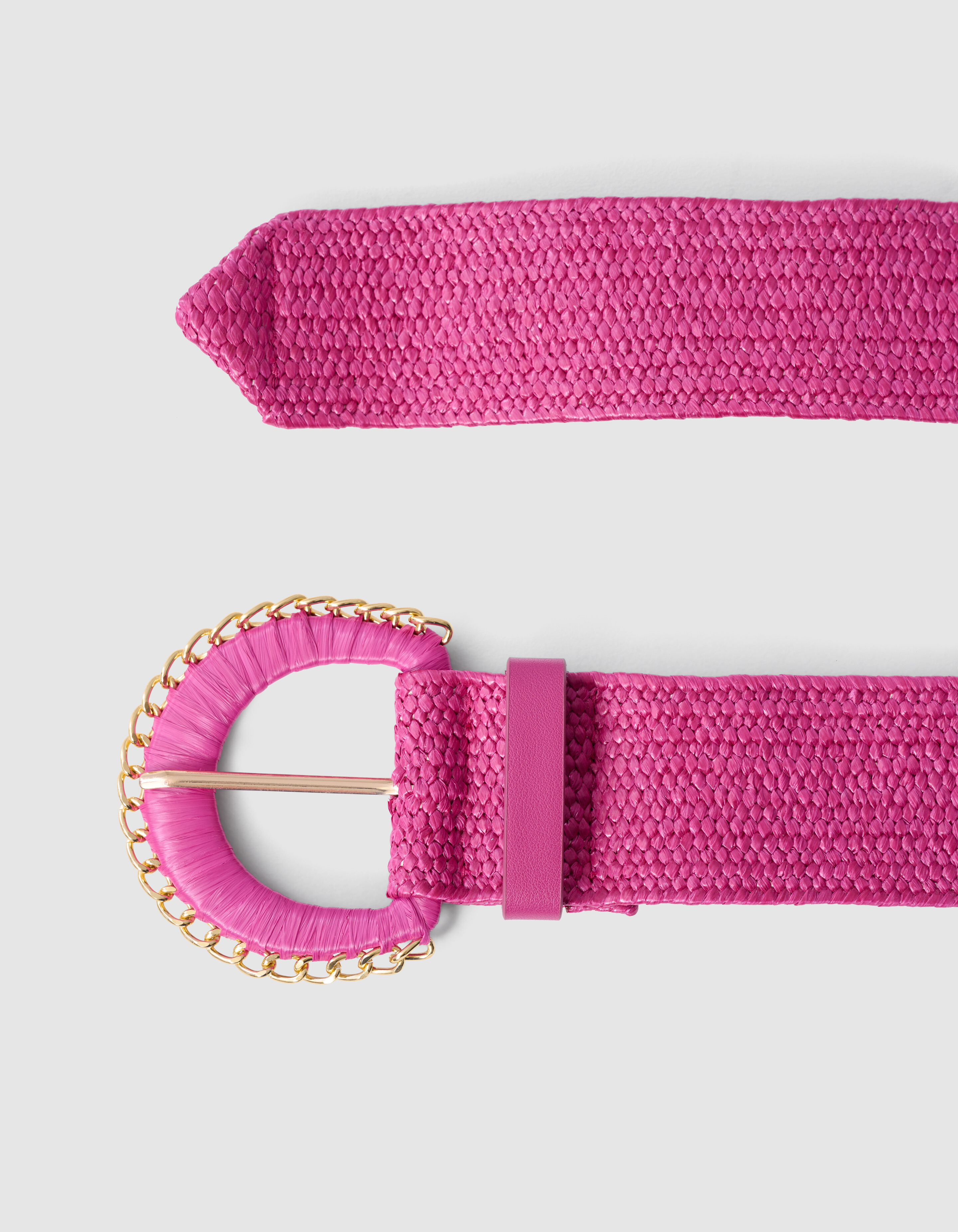 Chained Raffia Riem Roze SHOEBY ACCESSOIRES