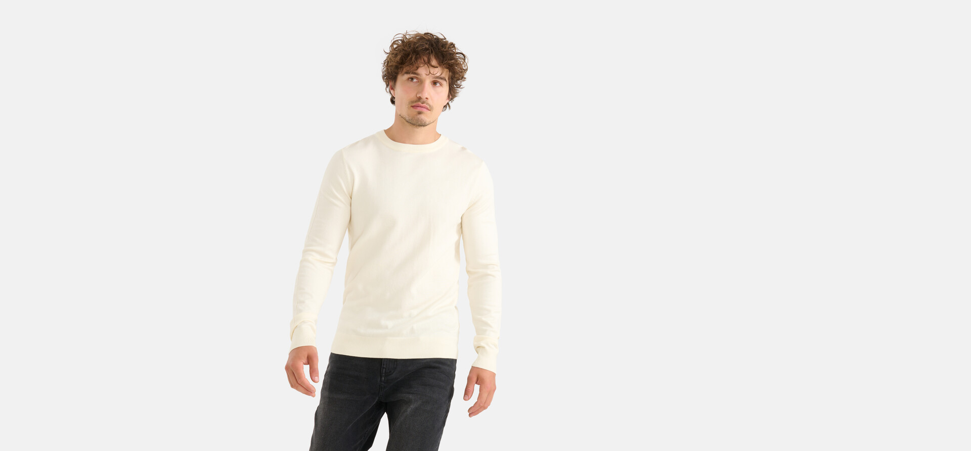 Crewneck Trui Gebroken Wit SHOEBY MEN