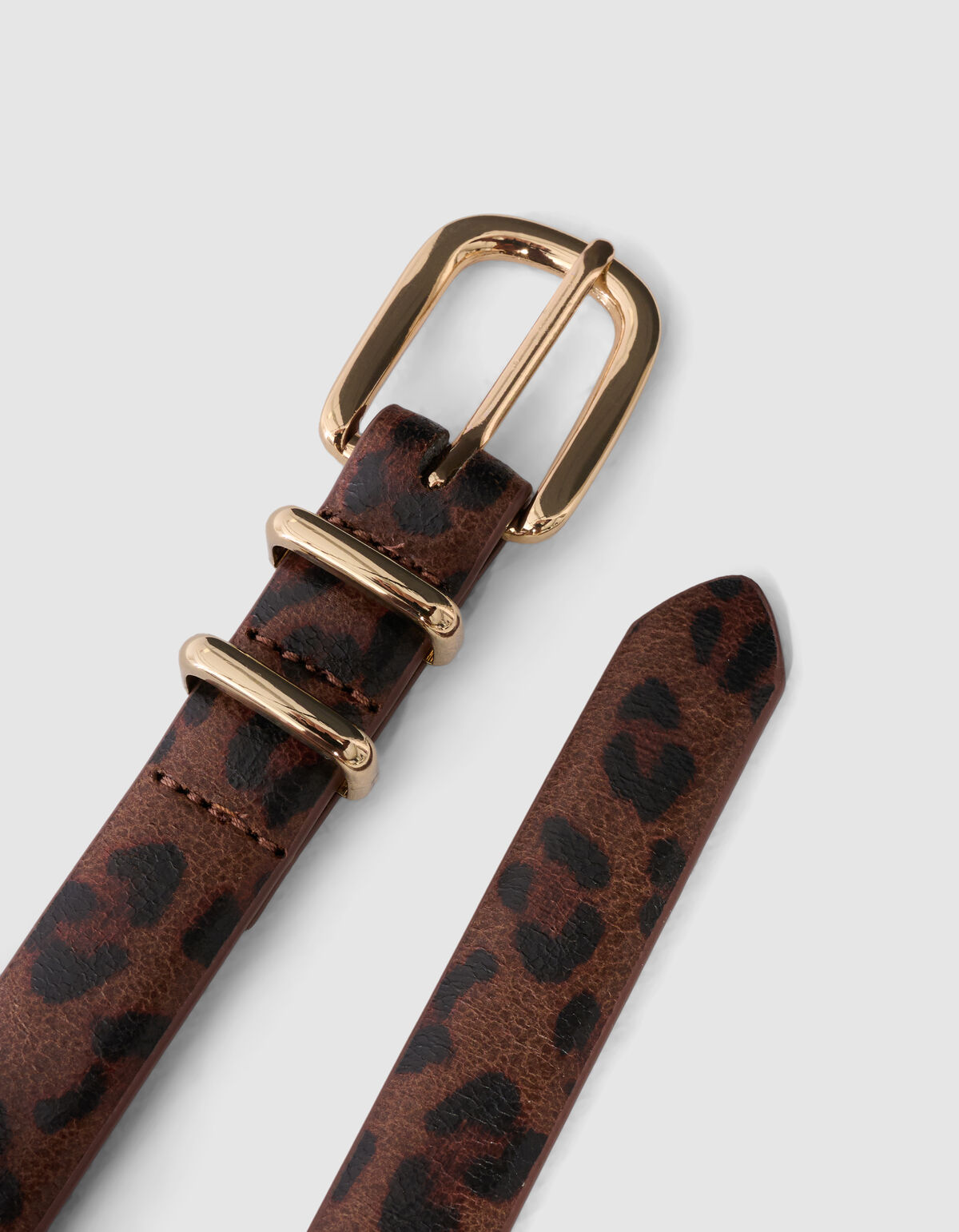 Faded Leopart Print Riem Bruin SHOEBY ACCESSOIRES
