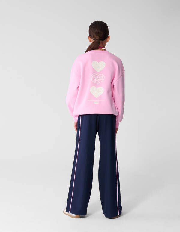 Sporty Piping Wide Leg Fit Broek Donkerblauw SHOEBY GIRLS
