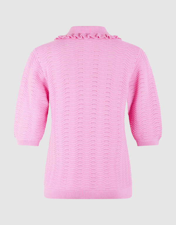 Gebreide Ruffle Polo Roze SHOEBY WOMEN