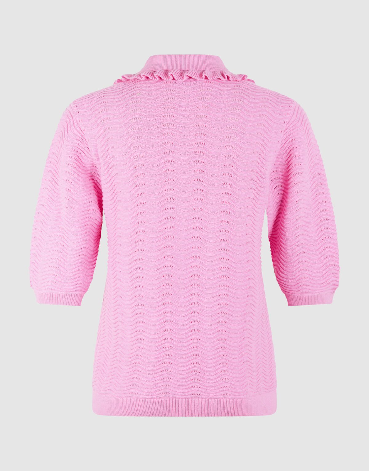 Gebreide Ruffle Polo Roze SHOEBY WOMEN