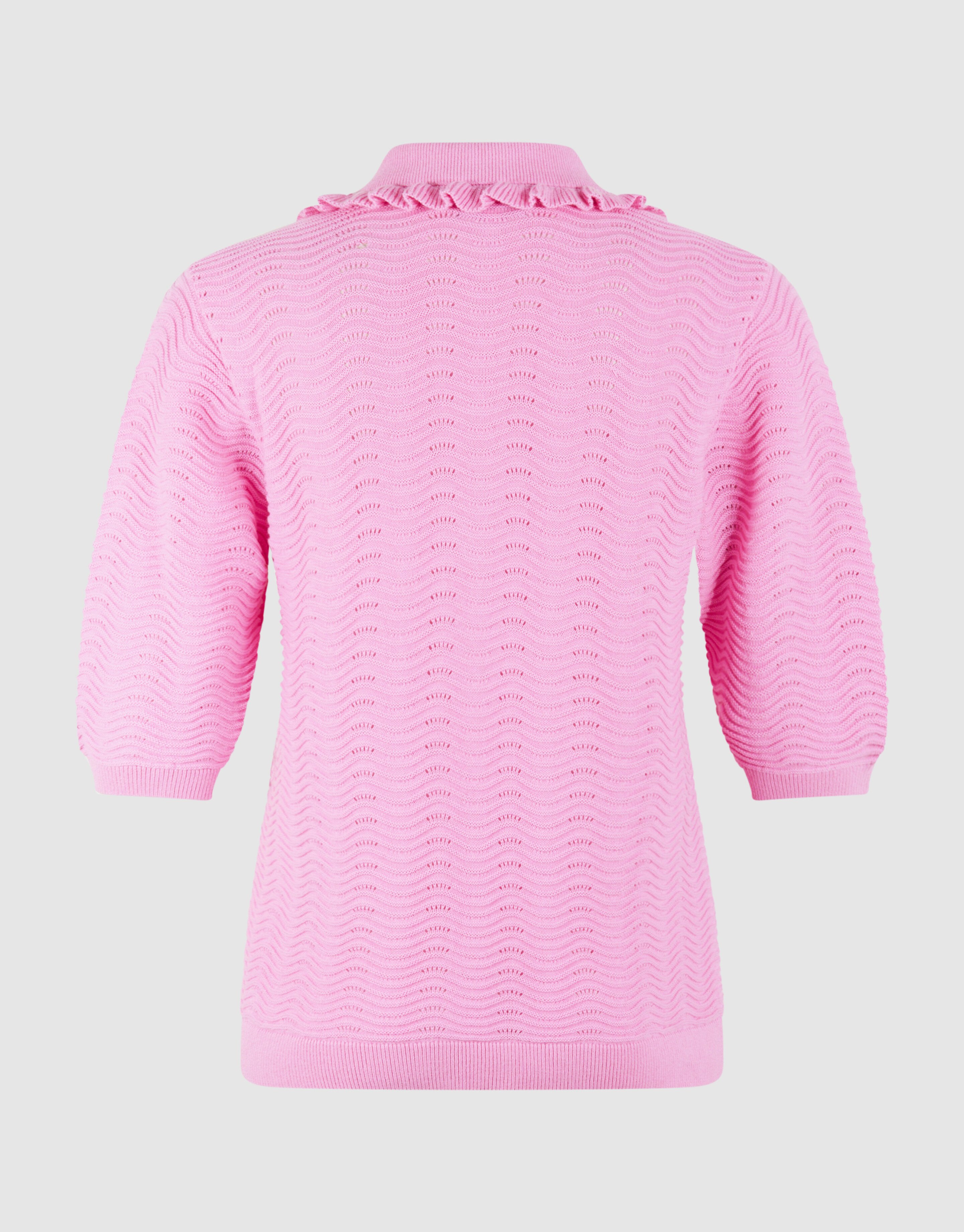 Gebreide Ruffle Polo Roze SHOEBY WOMEN