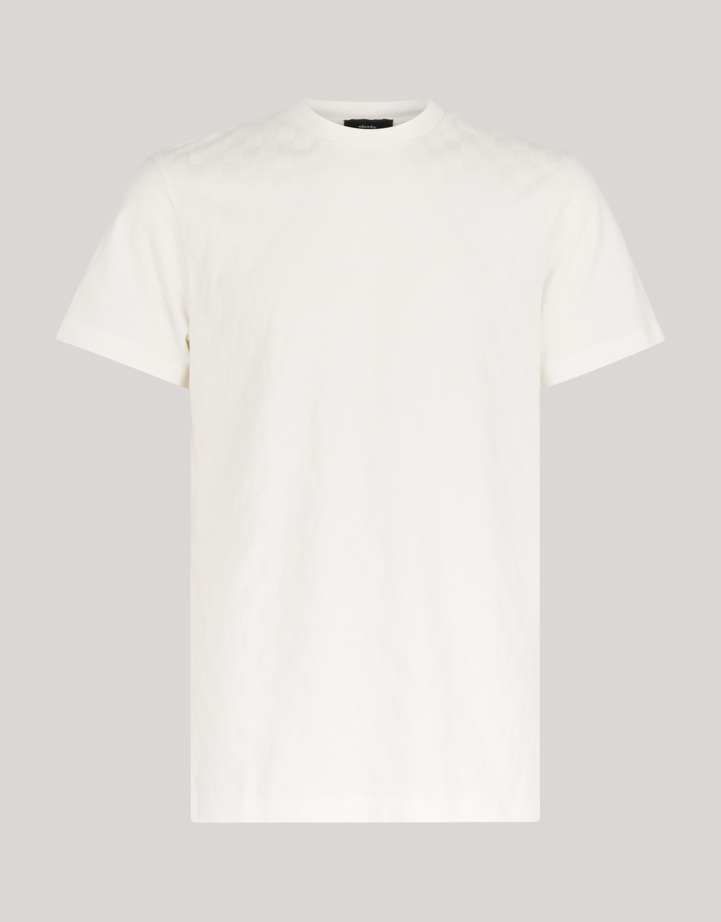 Block Structuur T-shirt Gebroken Wit SHOEBY MEN