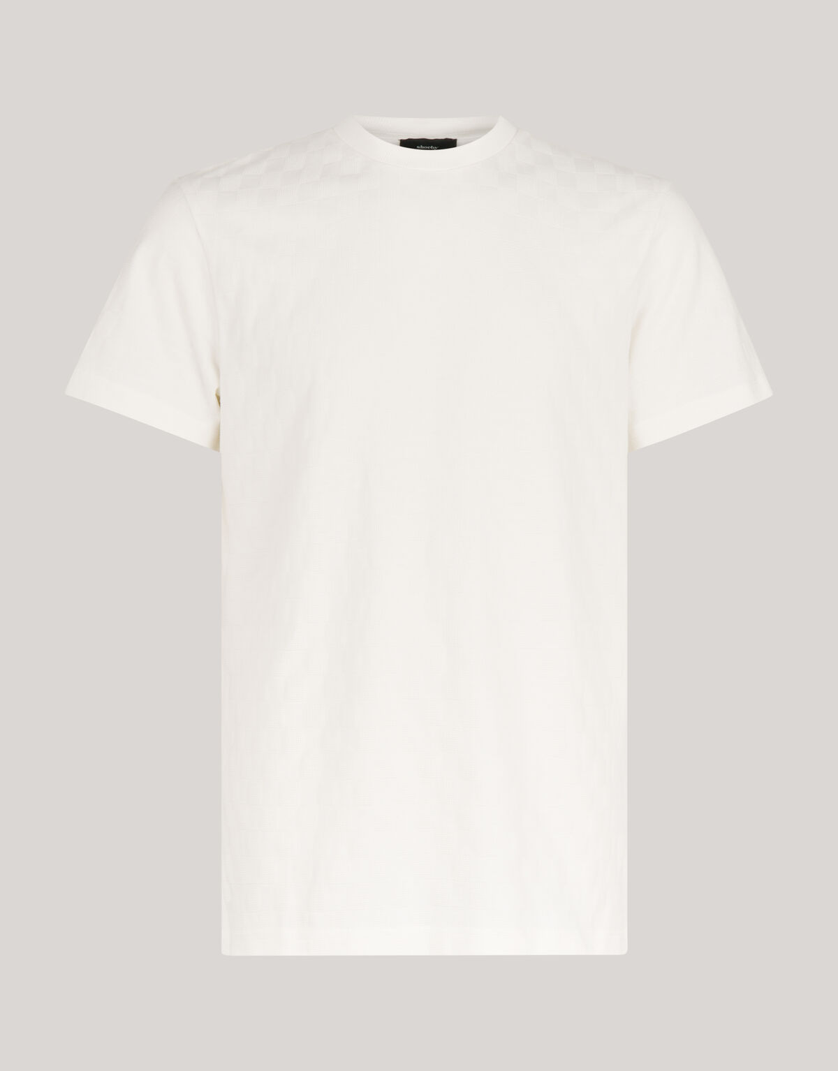 Block Structuur T-shirt Gebroken Wit SHOEBY MEN