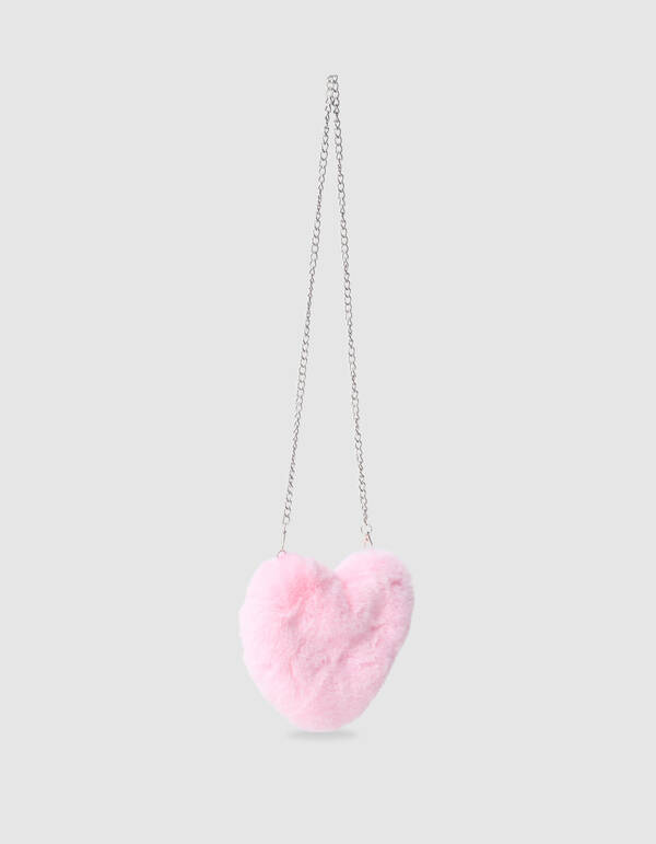 Fluffy Fur Heart Tas Lichtroze SHOEBY ACCESSOIRES