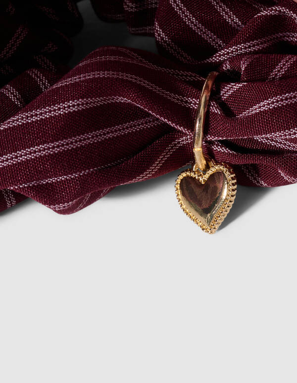 Gestreepte Scrunchie Donkerrood SHOEBY ACCESSOIRES