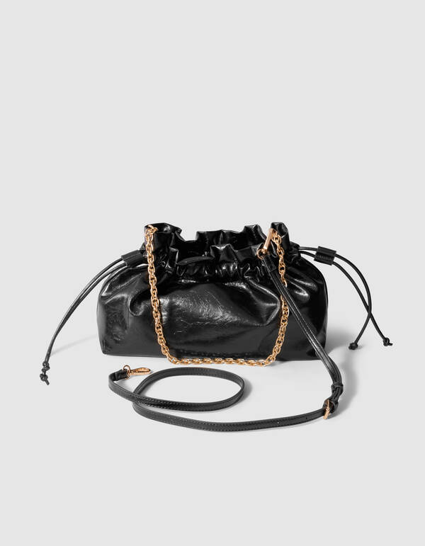 Shiny Chain Clutch Donkergrijs SHOEBY ACCESSOIRES
