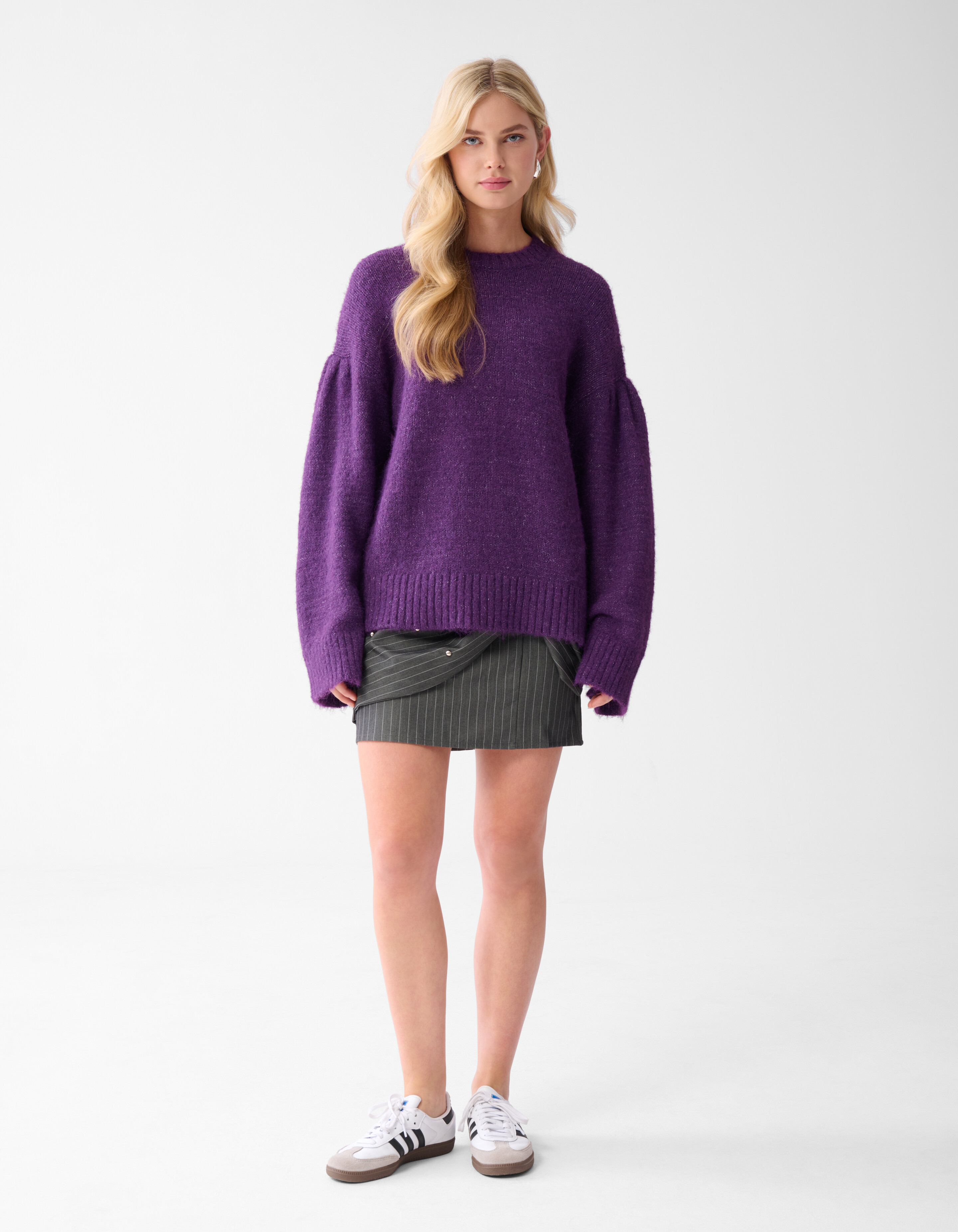Straight Sleeve Trui Donkerpaars SHOEBY WOMEN