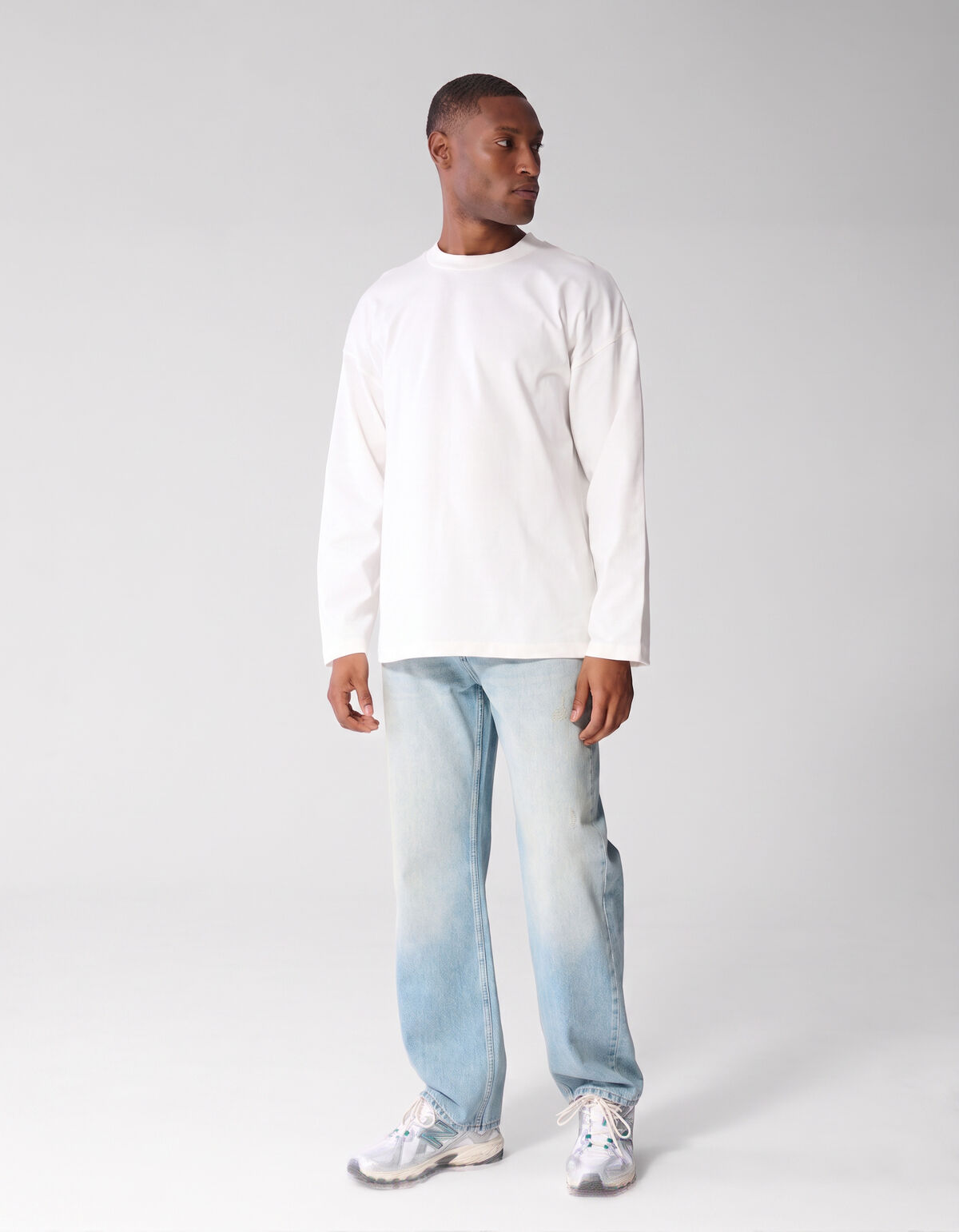 Basis Relaxed Fit Longsleeve Wit SHOEBY MEN