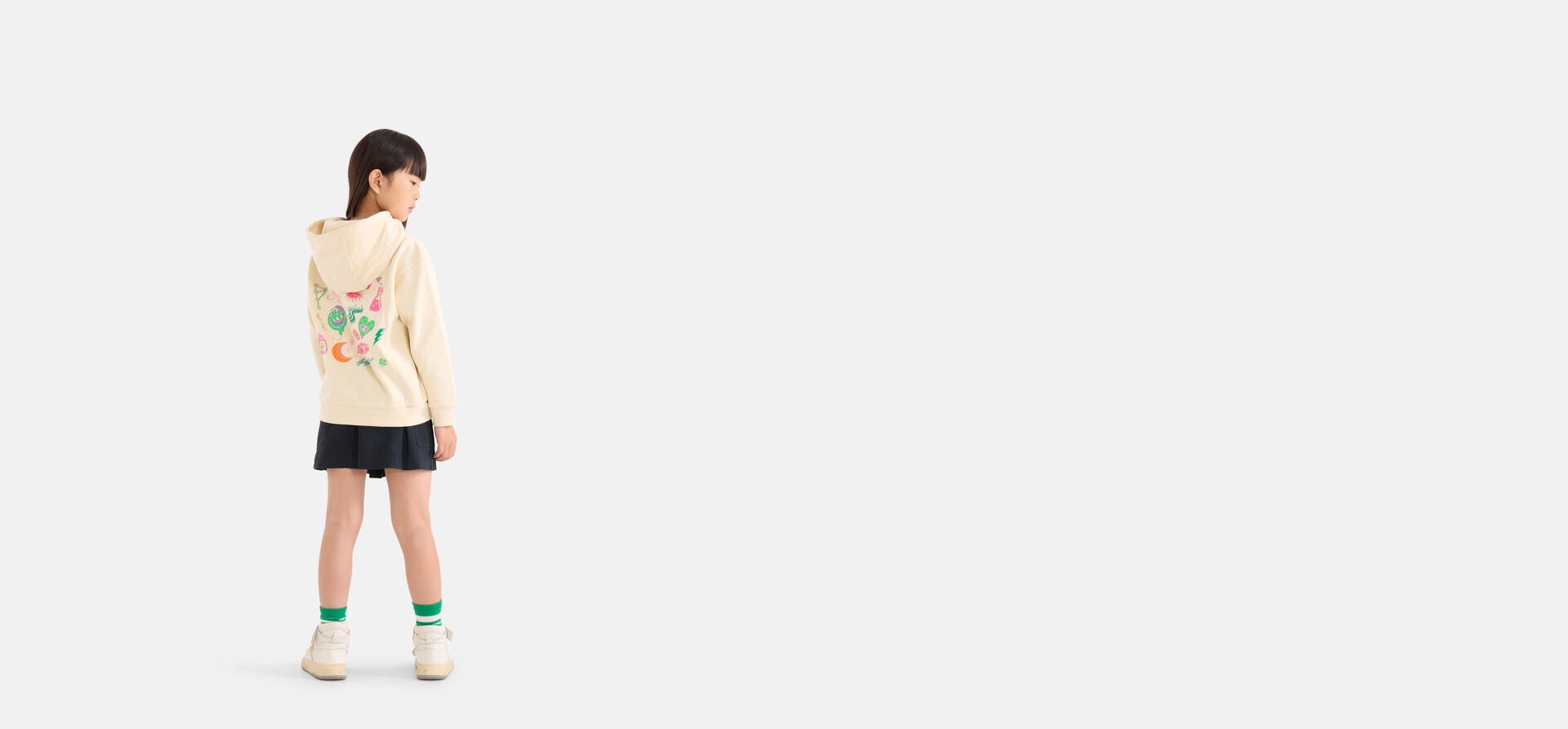 Grafische Hoodie Gebroken Wit SHOEBY GIRLS