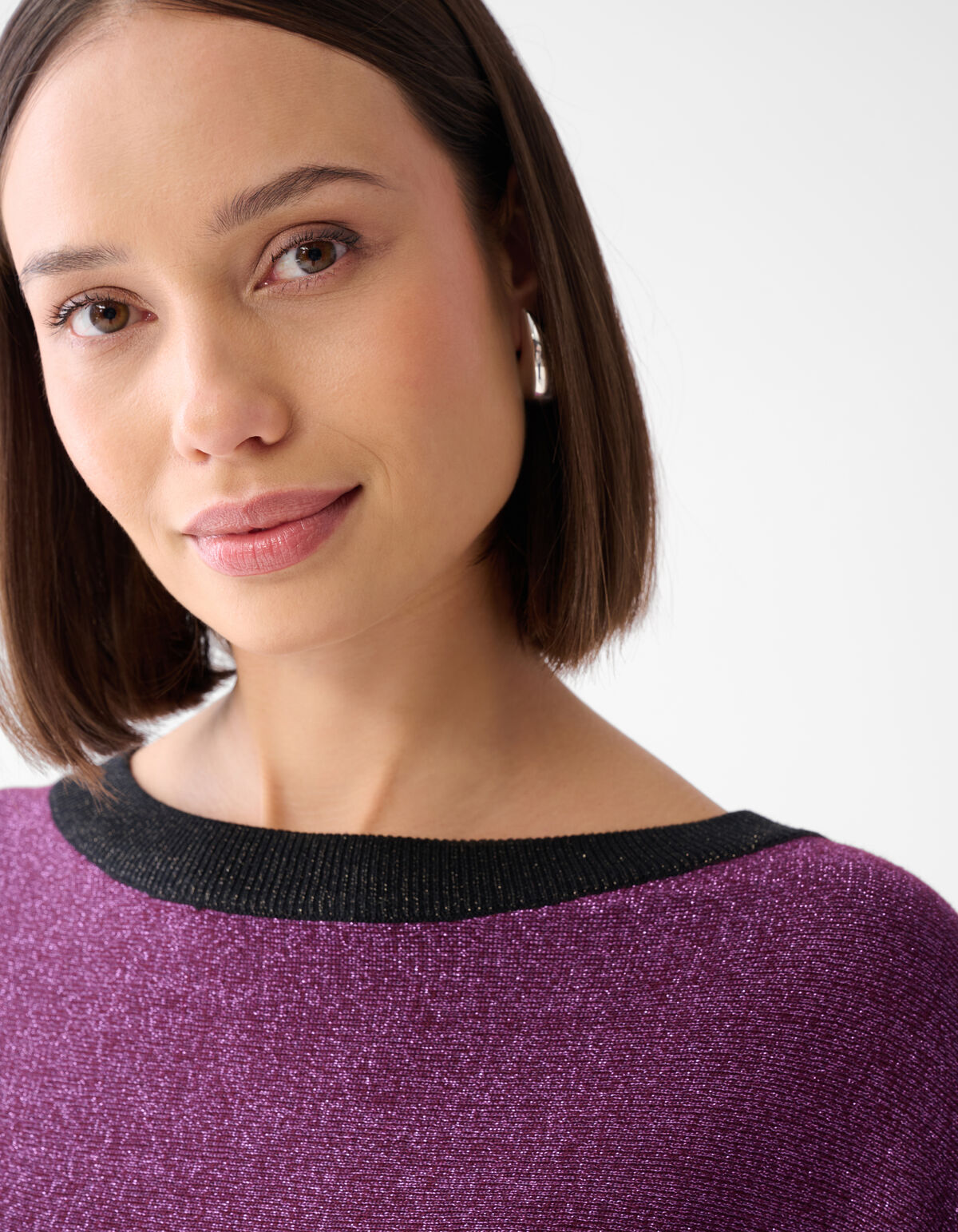 Colorblock Glitter Batwing Trui Paars SHOEBY WOMEN