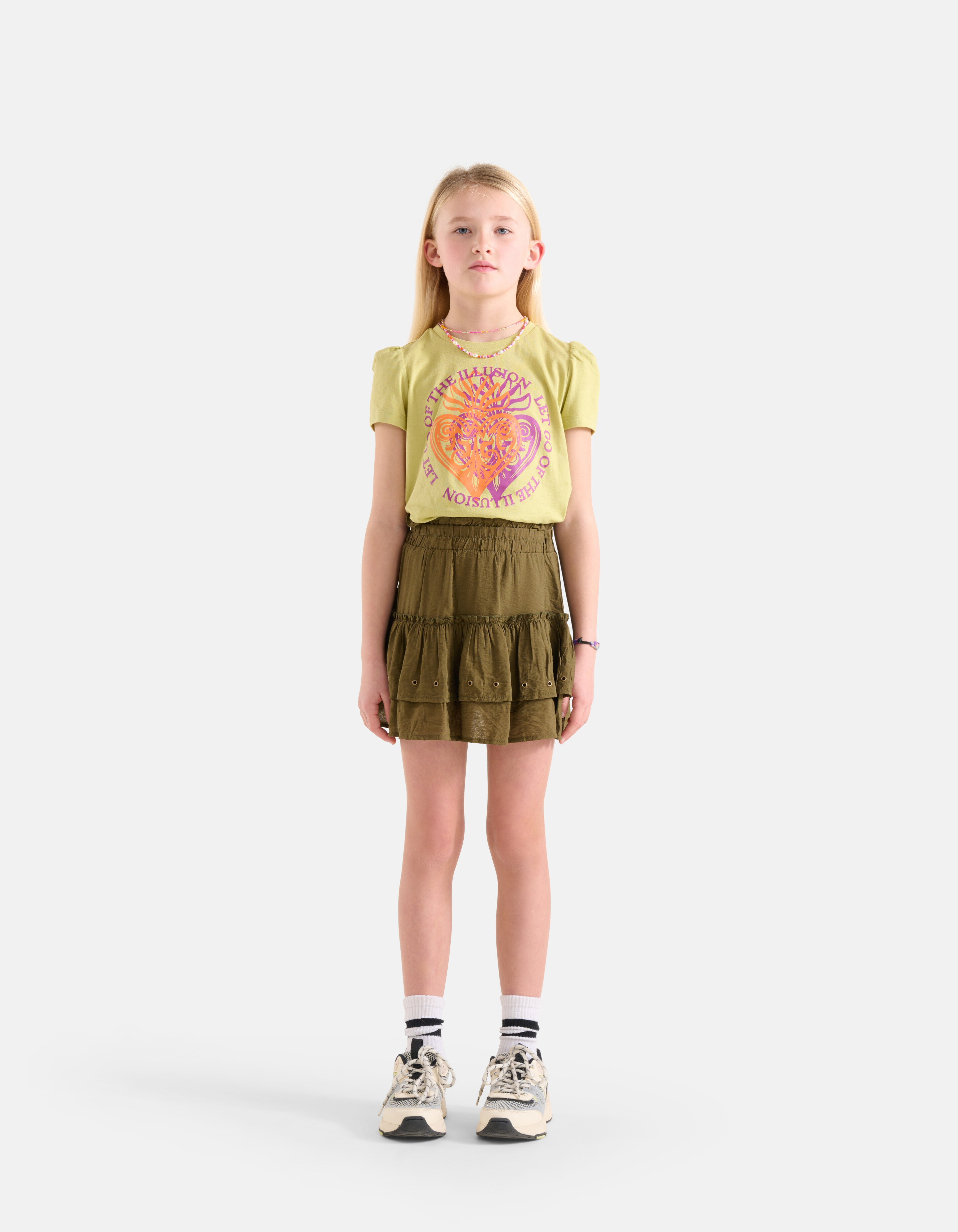 Printed Pofmouwen T-shirt Groen SHOEBY GIRLS
