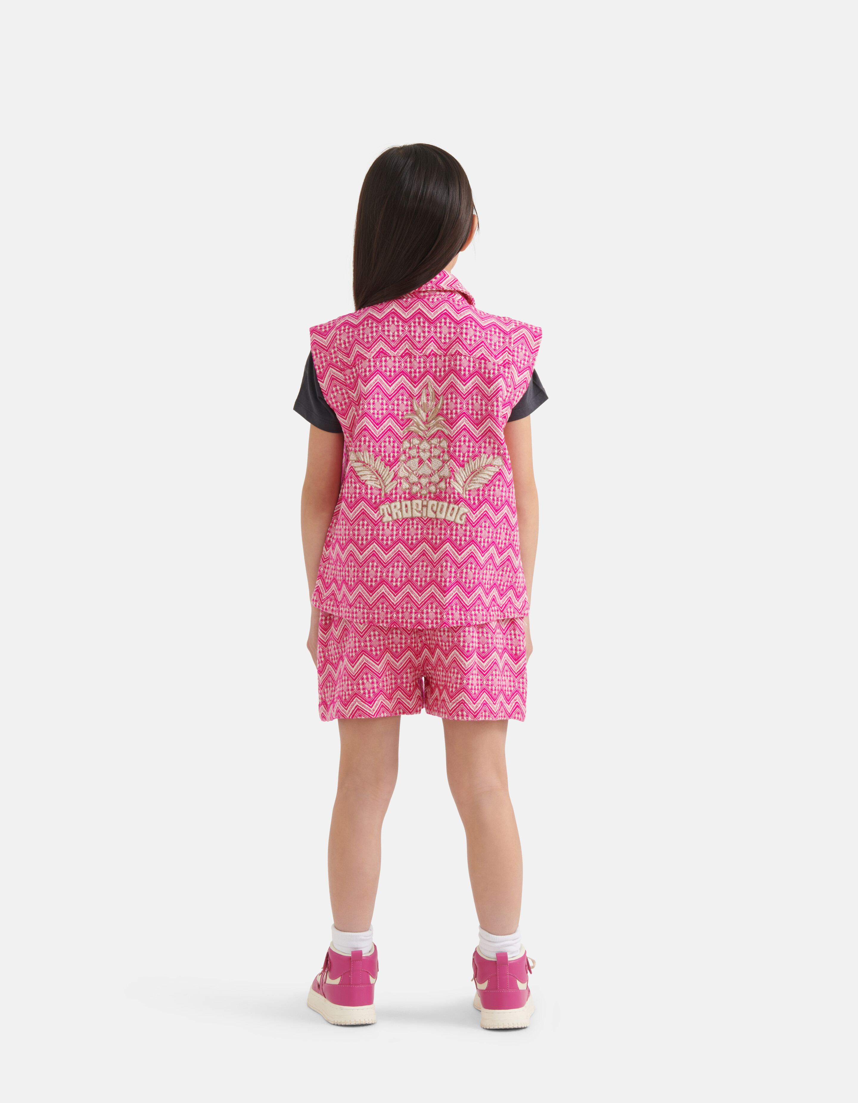 Geborduurd Gilet Roze SHOEBY GIRLS