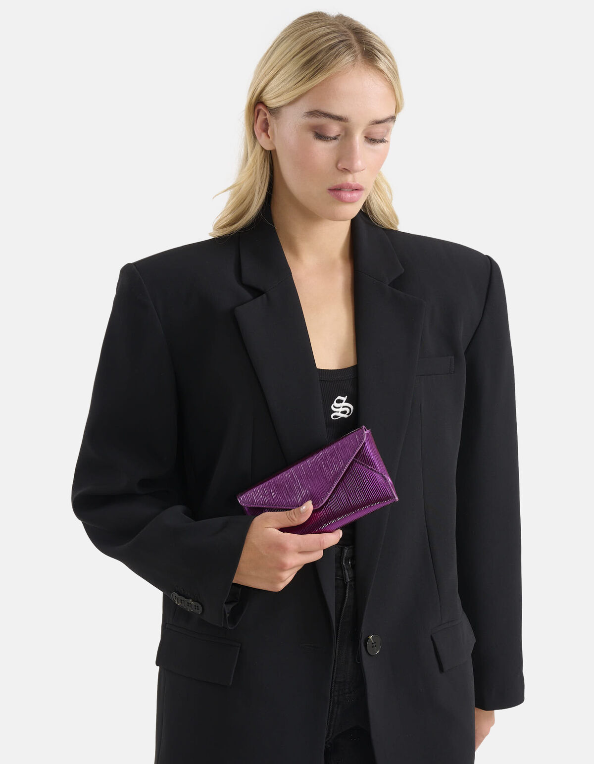 Metallic Clutch Paars SHOEBY ACCESSOIRES