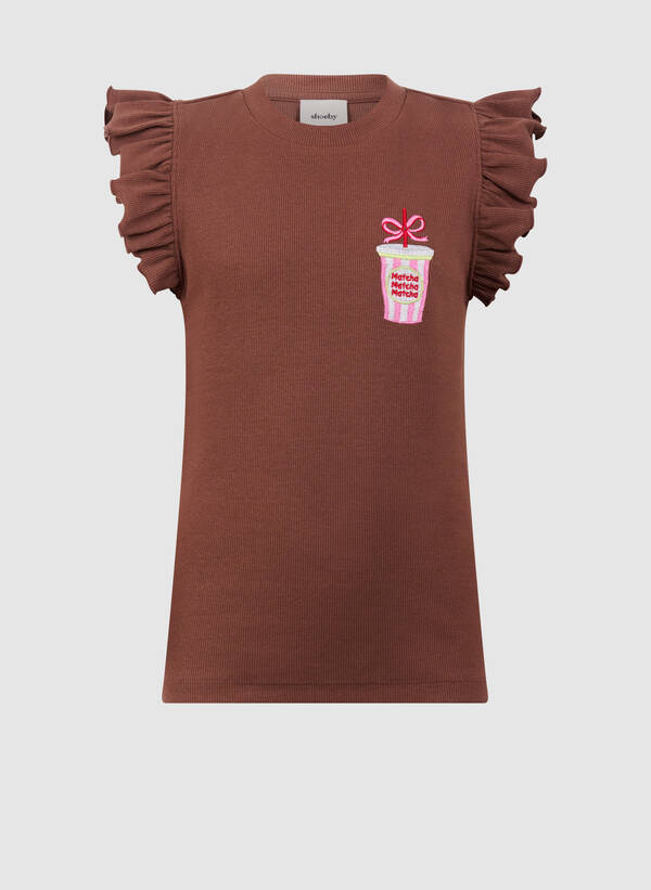 Matcha Ruffle Rib Top Bruin SHOEBY GIRLS