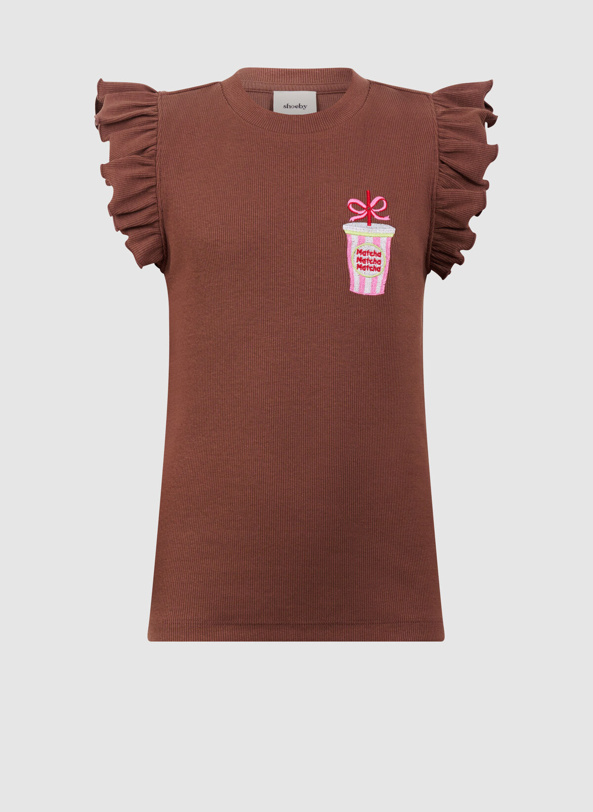 Matcha Ruffle Rib Top Bruin SHOEBY GIRLS