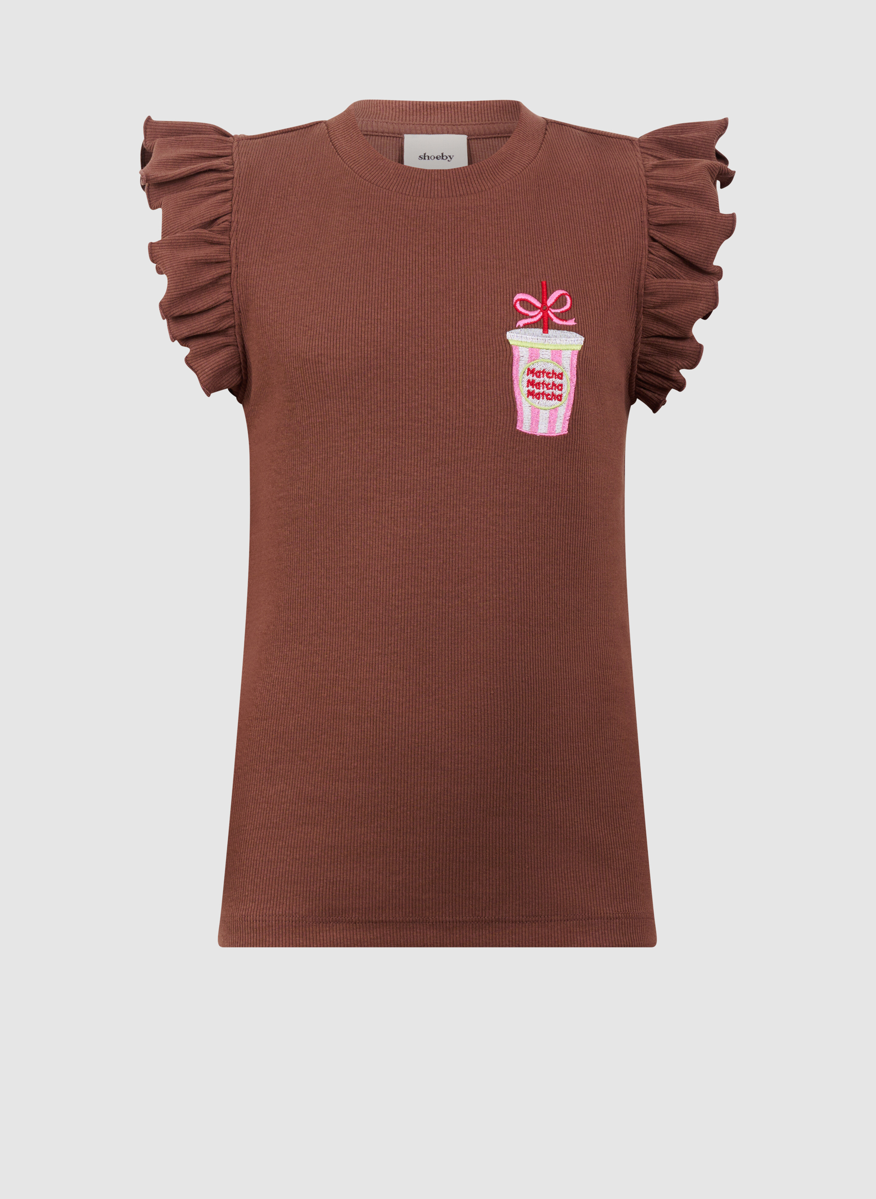 Matcha Ruffle Rib Top Bruin SHOEBY GIRLS