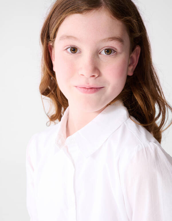 Embroidery Ruffle Blouse Wit SHOEBY GIRLS