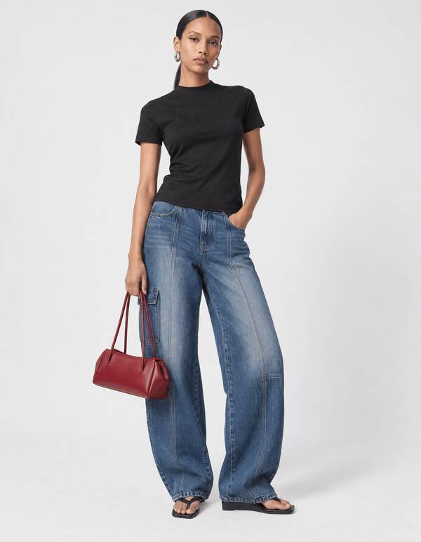 Fitted T-shirt Zwart SHOEBY WOMEN