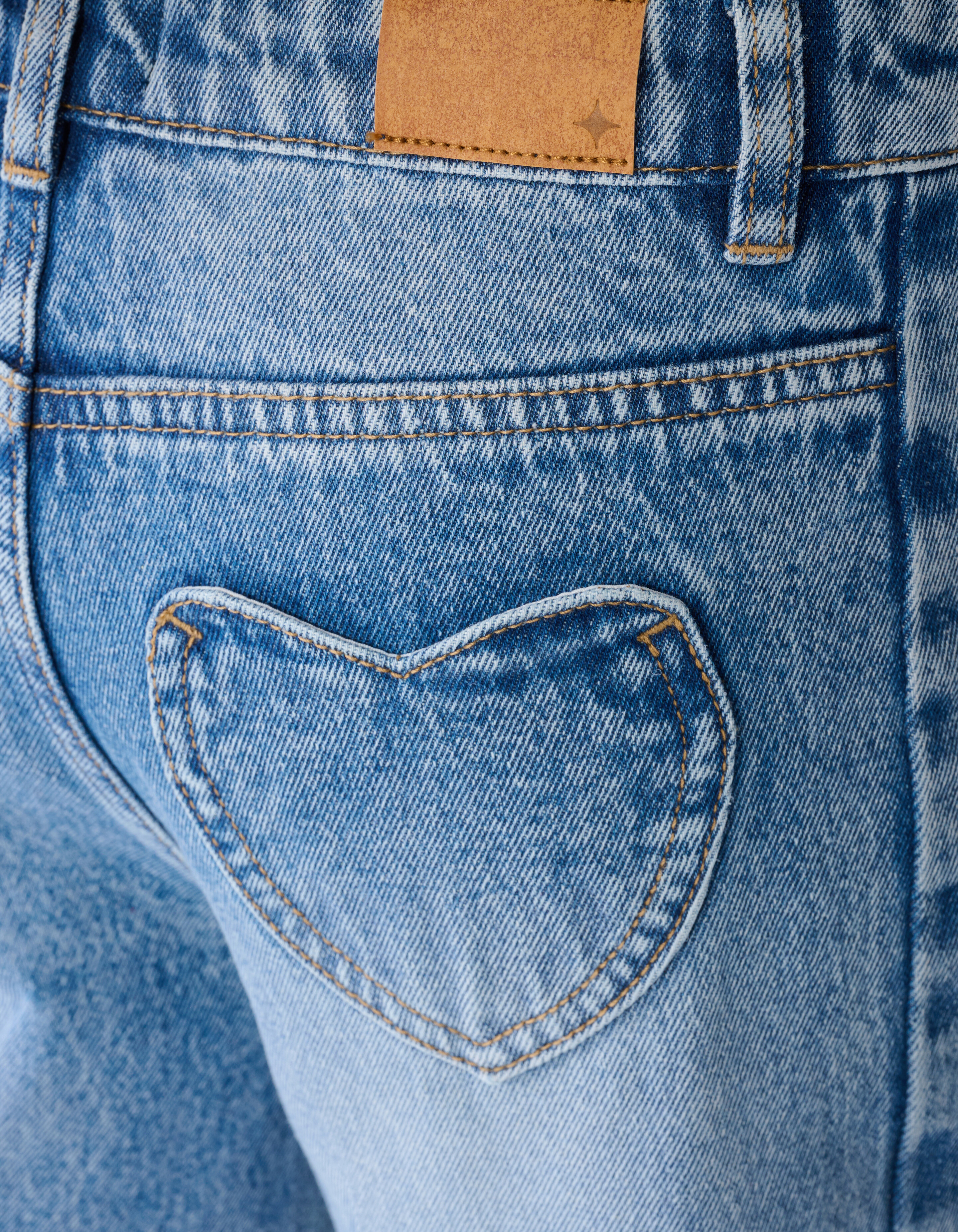 Pleated Wide Leg Fit Jeans Blauw SHOEBY GIRLS