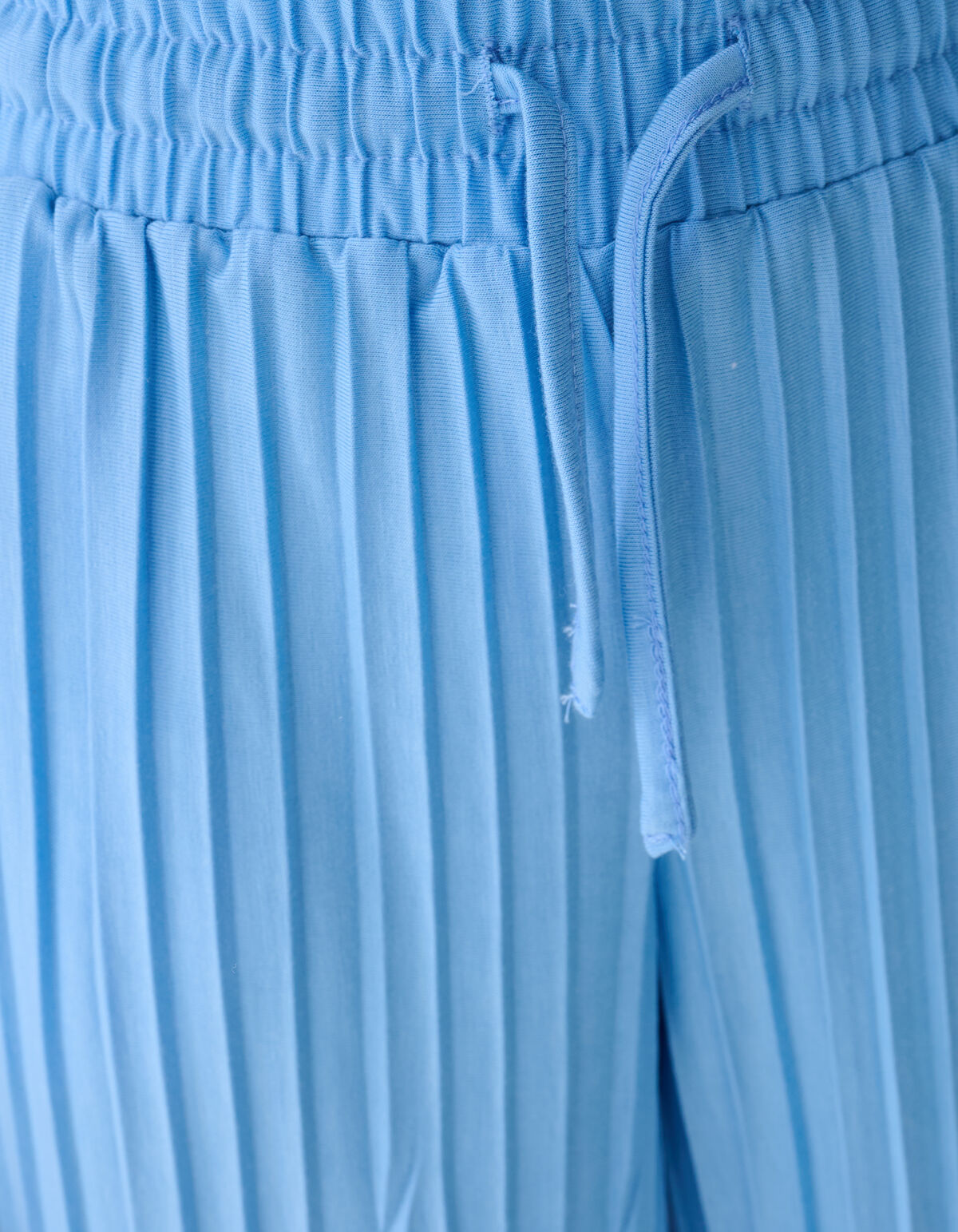 Pliss&eacute; Wide Leg Broek Blauw SHOEBY GIRLS