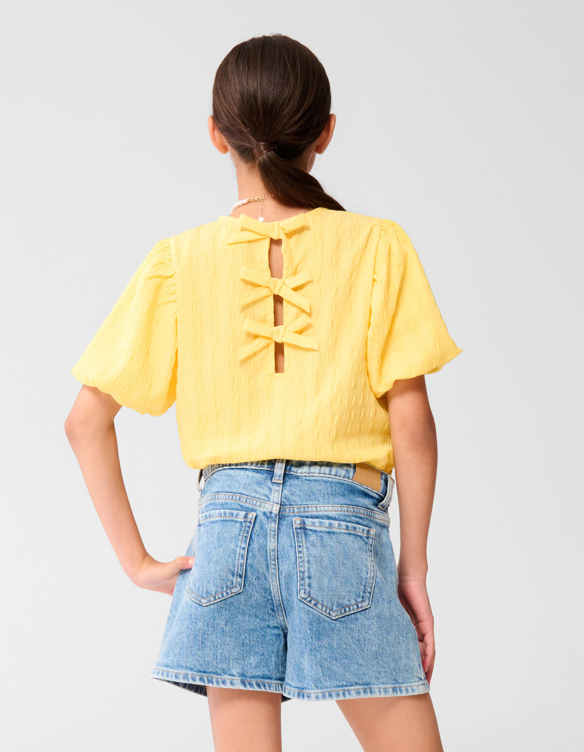 Crinkle Strik Top Lichtgeel SHOEBY GIRLS