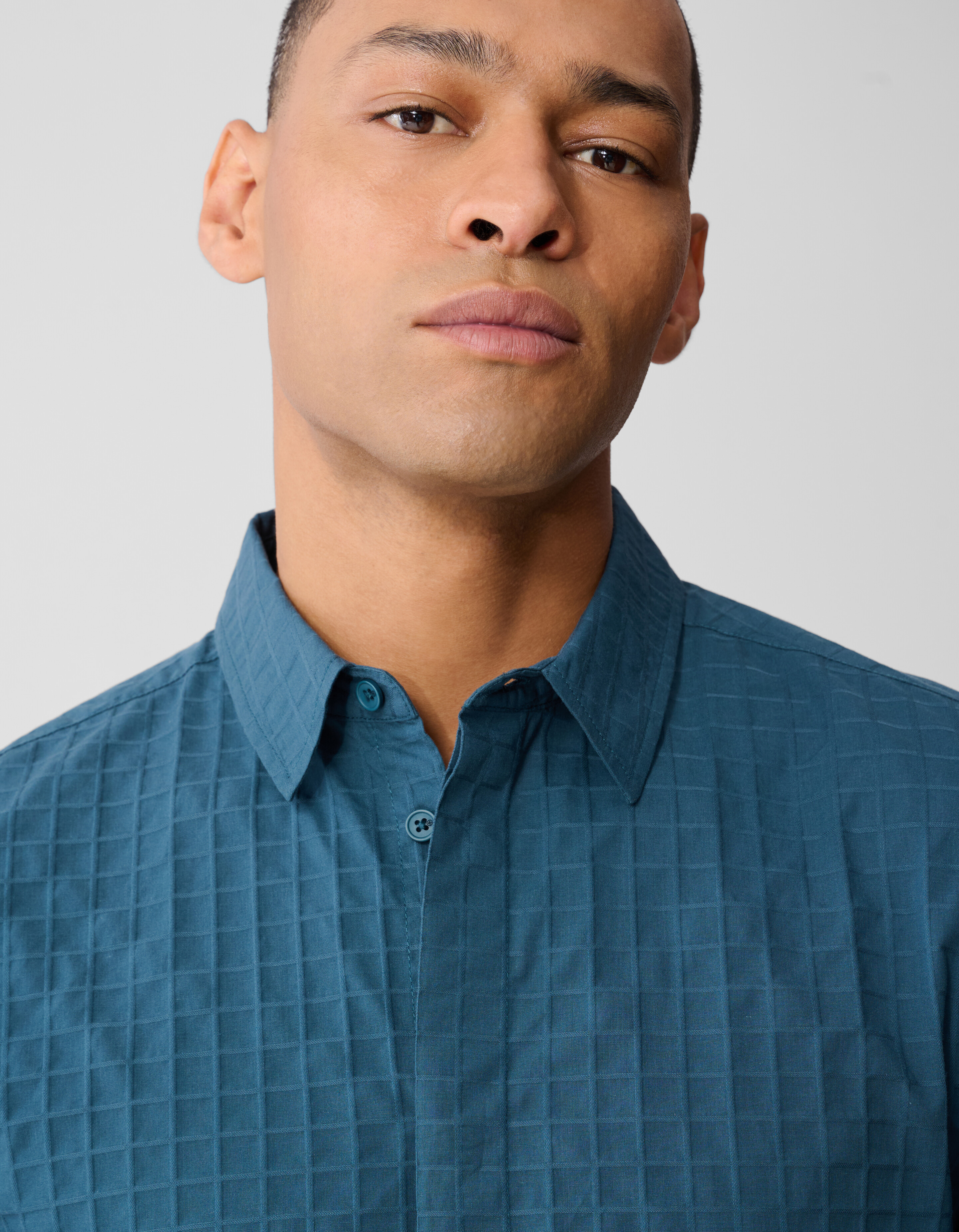 Structuur Overhemd Donkergroen SHOEBY MEN