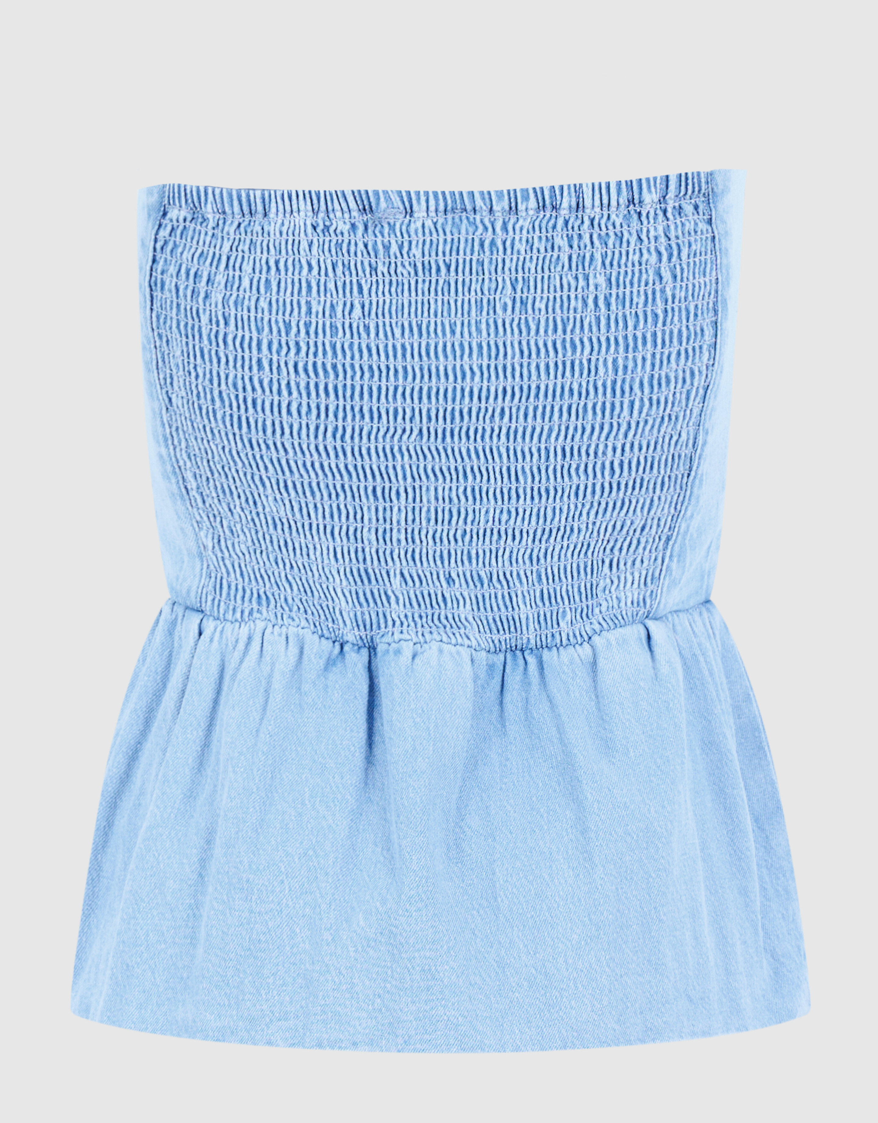 Strapless Denim Top Blauw SHOEBY WOMEN