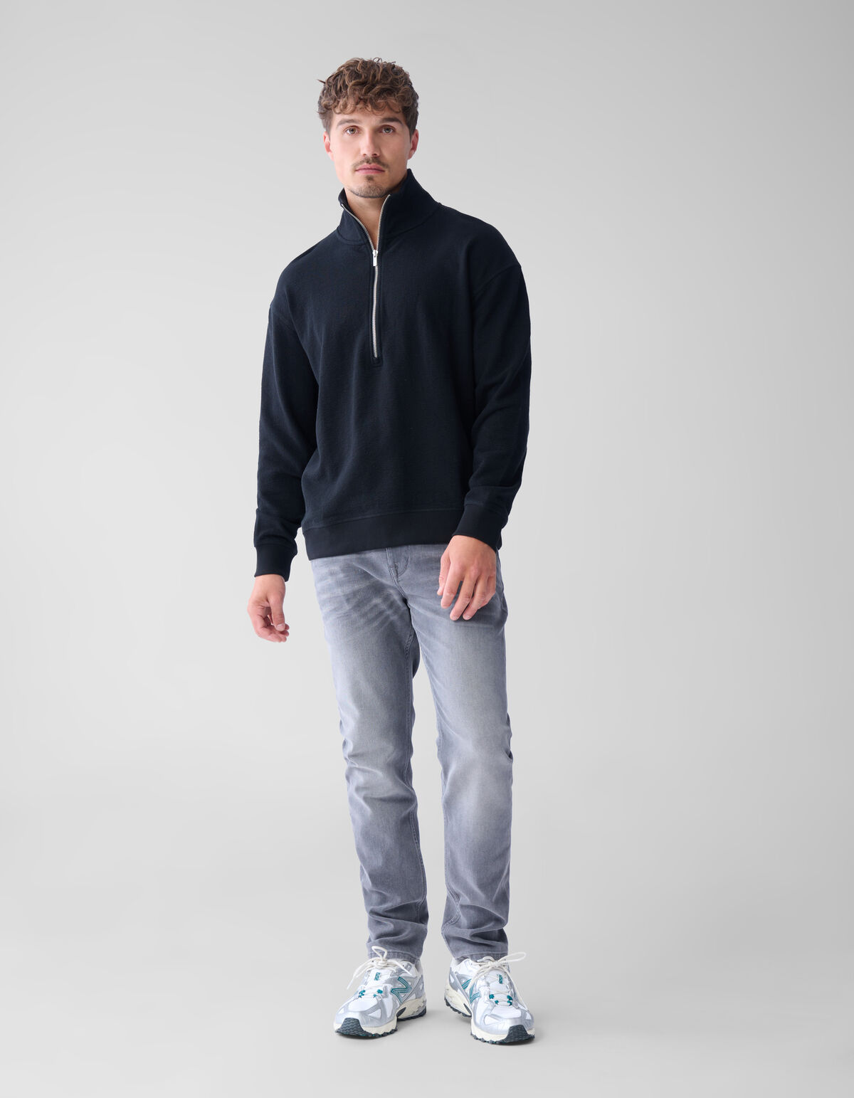 Zipper Sweater Zwart SHOEBY MEN