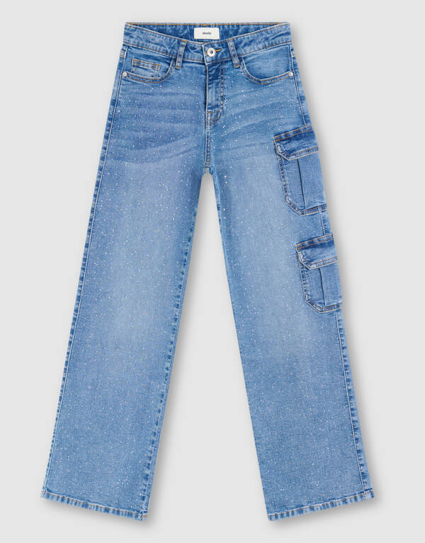 Pocket Strass Straight Jeans Blauw SHOEBY GIRLS