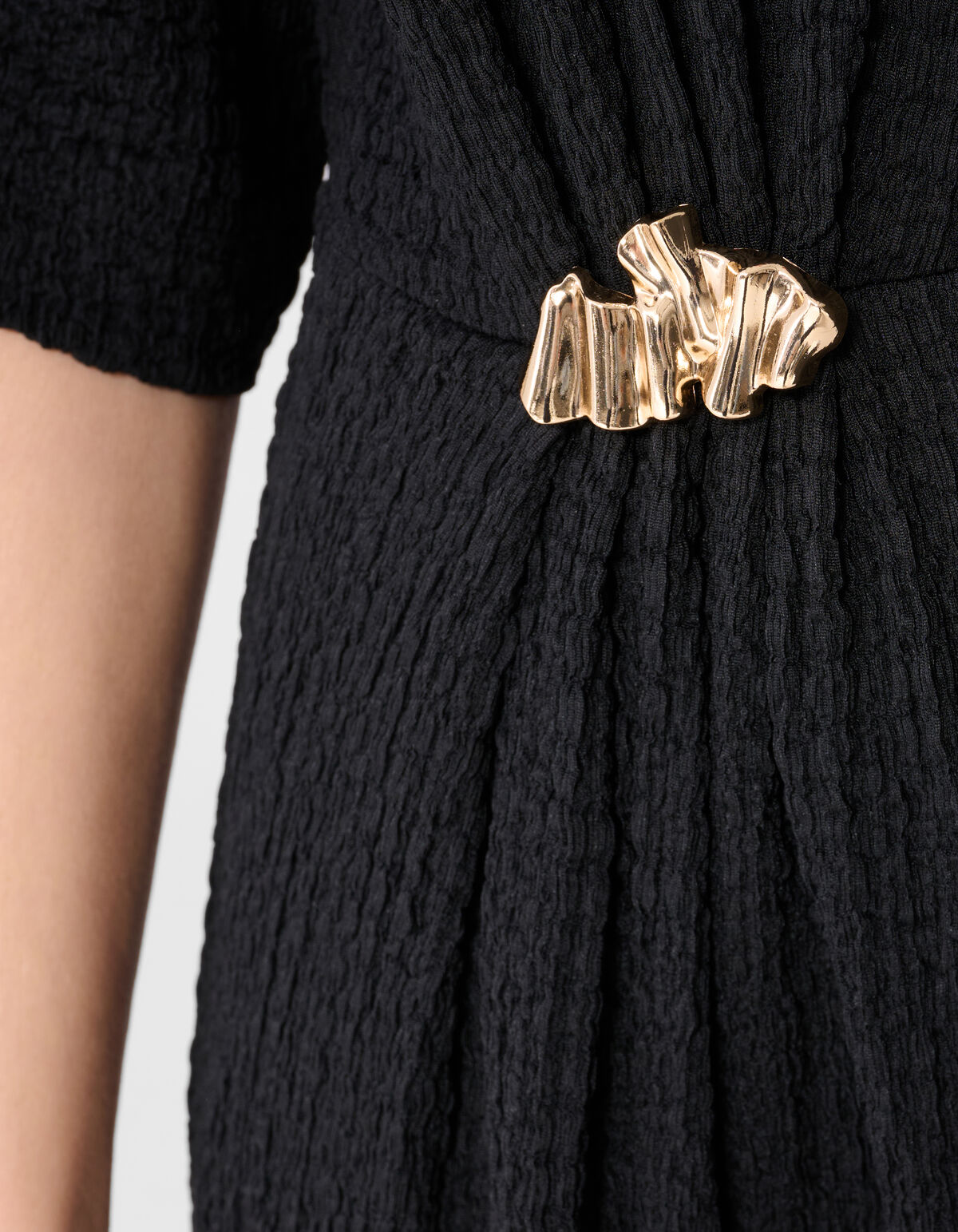 Organic Crinkle Maxi Jurk Zwart SHOEBY WOMEN