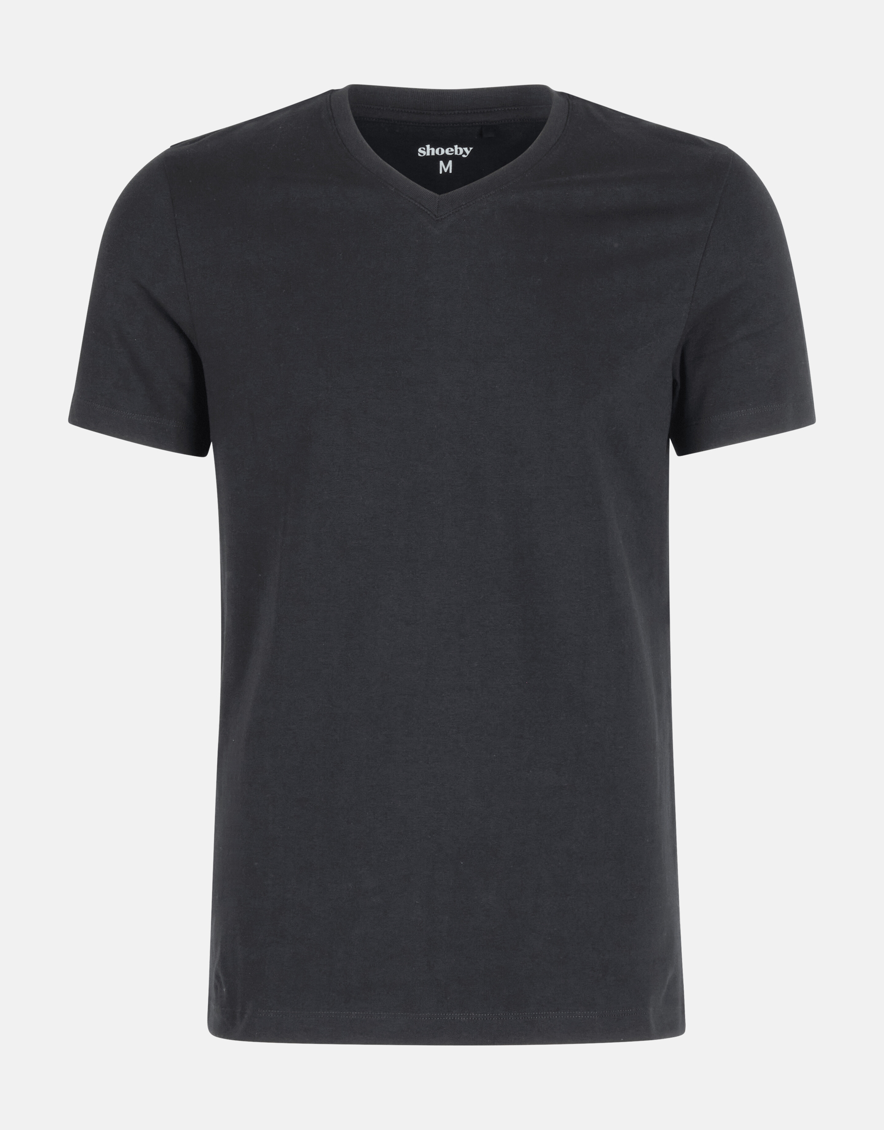 Basis V-hals T-shirt Zwart Refill