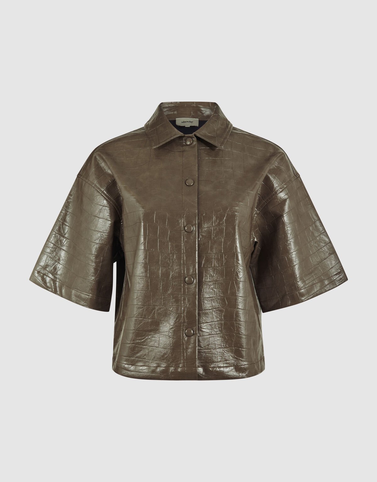 Croco Blouse Donkergroen By Mieke SHOEBY WOMEN