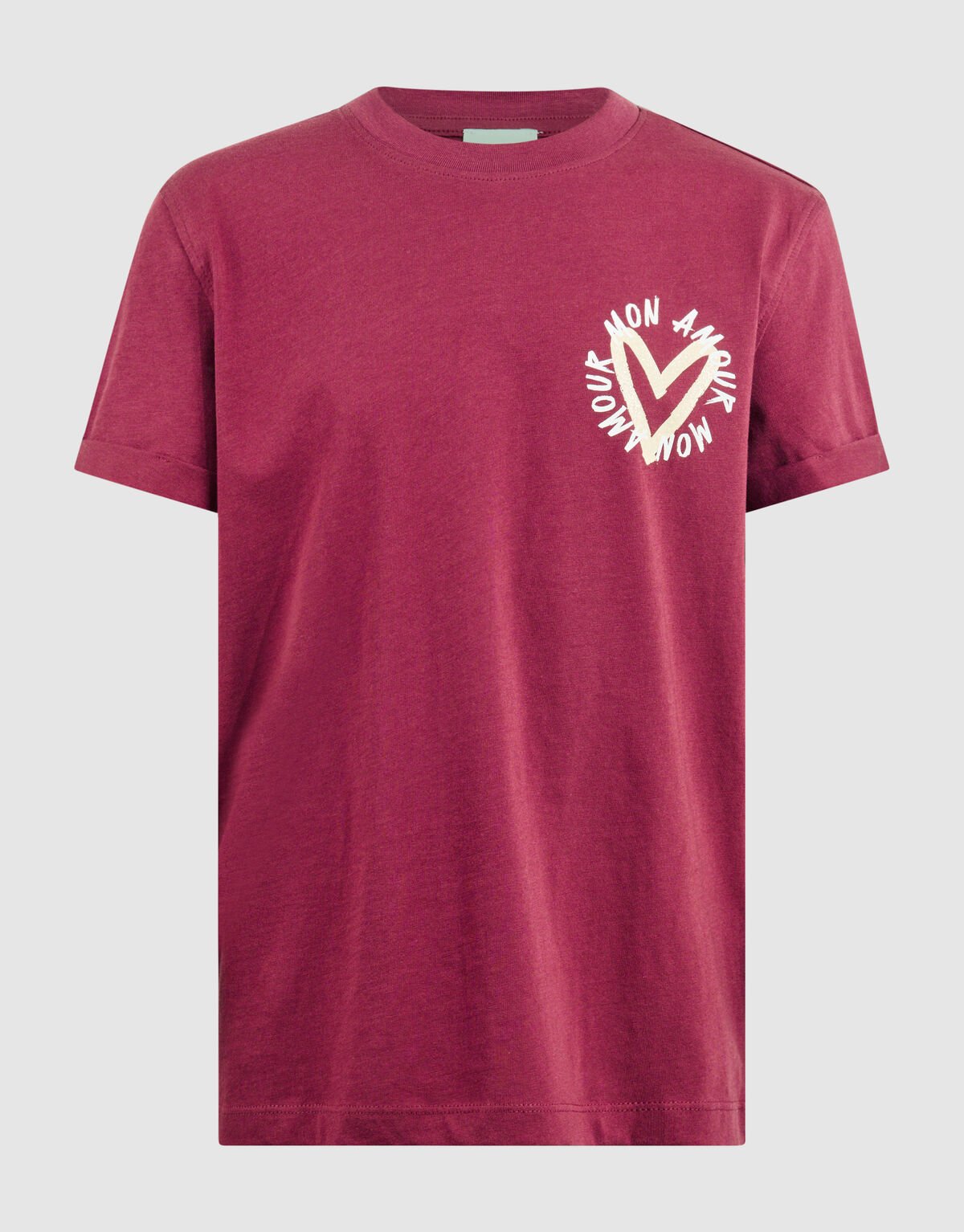 Mon Amour Artwork T-shirt Donkerrood SHOEBY GIRLS