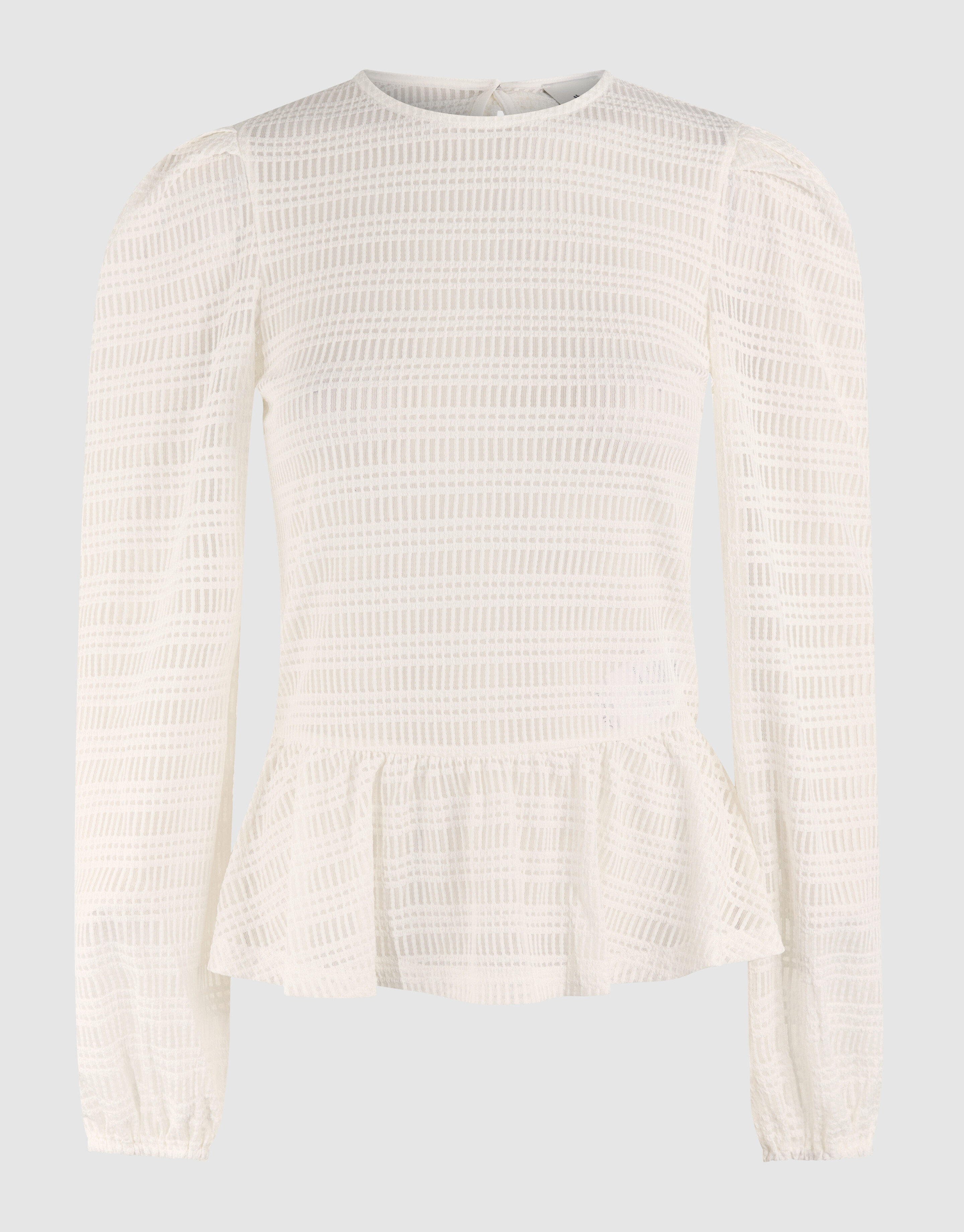 Mesh Structuur Blouse Gebroken Wit SHOEBY WOMEN