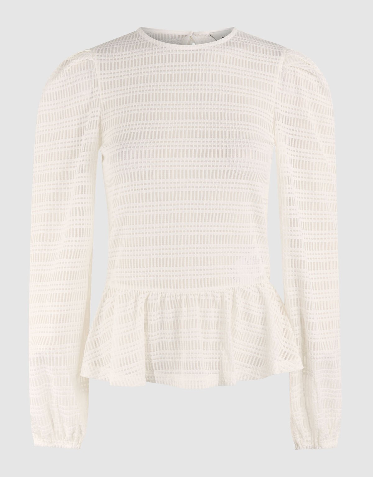 Mesh Structuur Blouse Gebroken Wit SHOEBY WOMEN