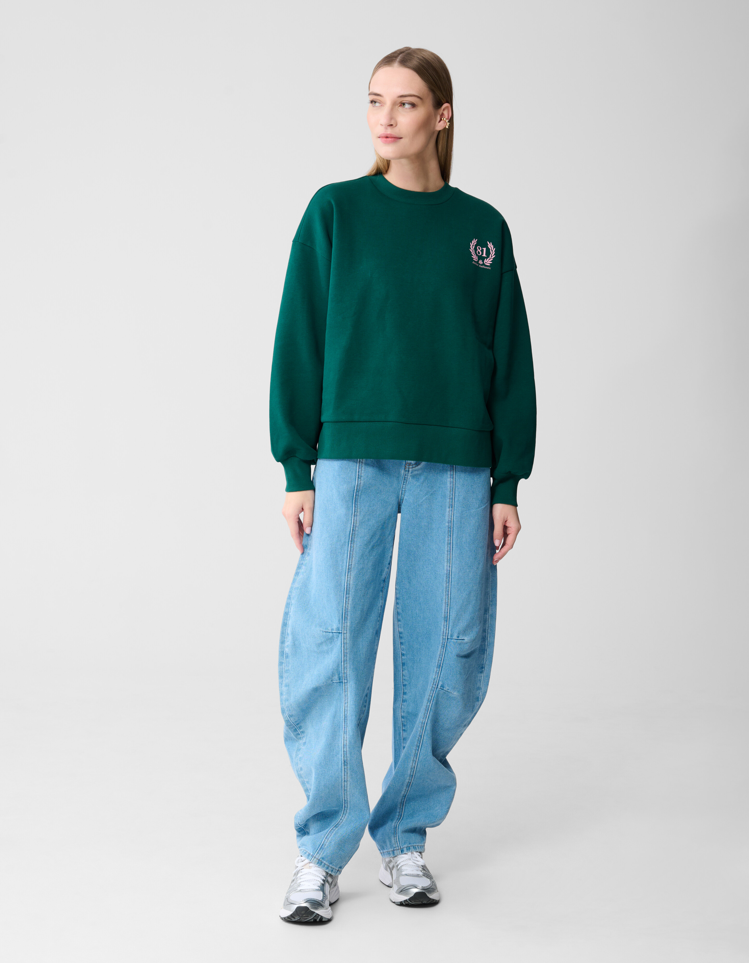 Social Club Artwork Sweater Donkergroen SHOEBY WOMEN
